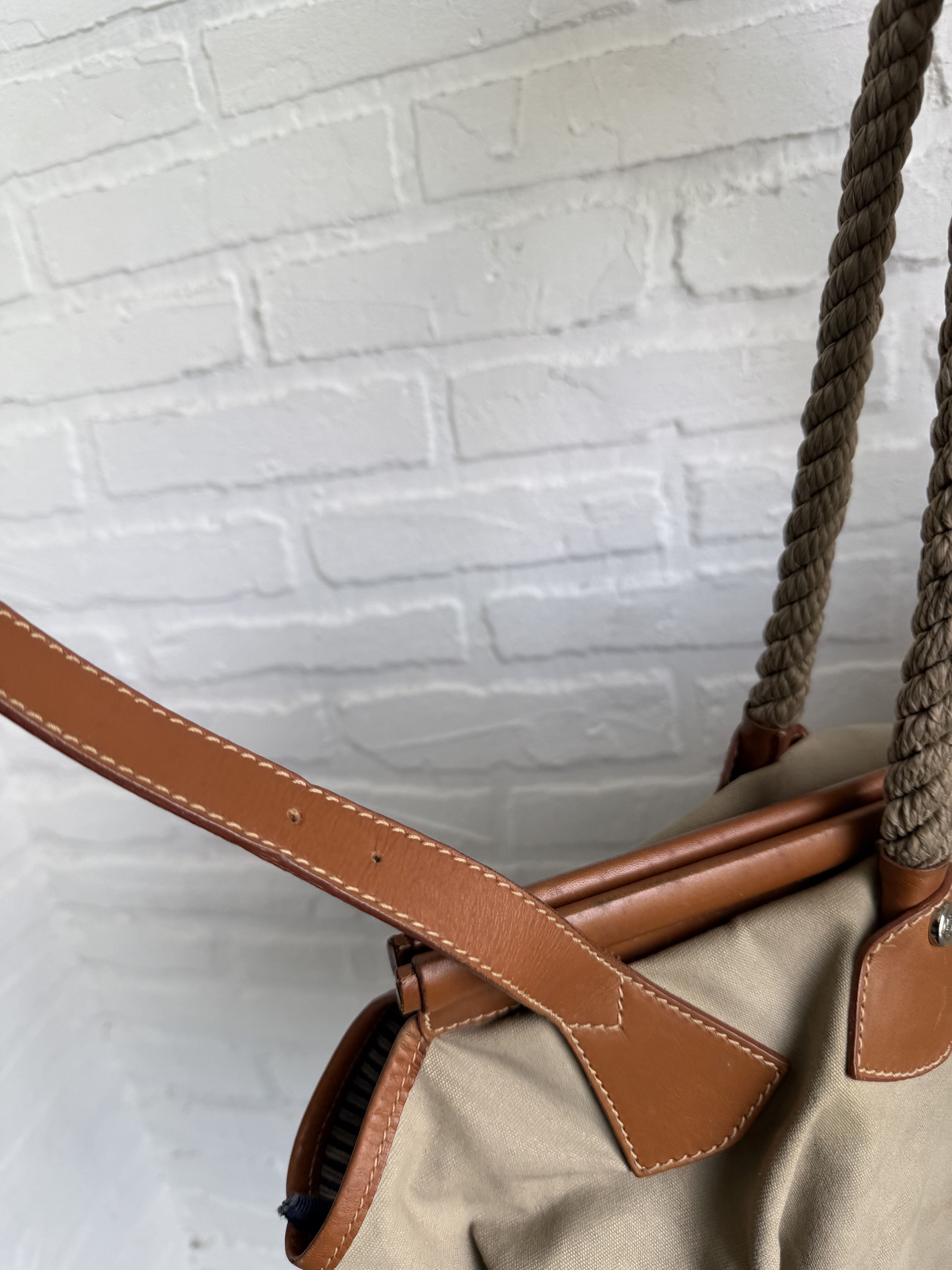 Gucci Vintage 80s Gucci canvas leather tote bag Sail Nautical Size ONE SIZE - 20 Thumbnail