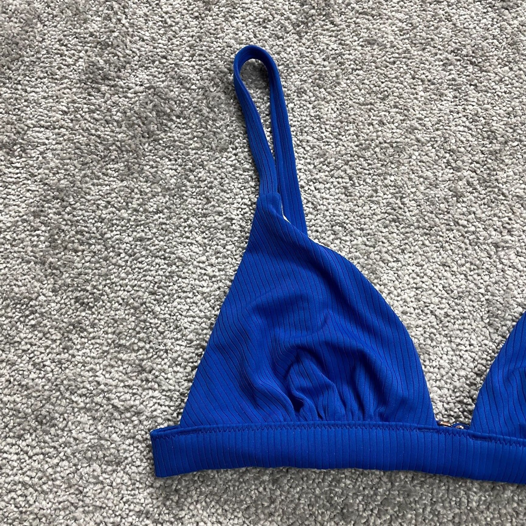 Vintage Shade & Shore Bikini Top Womens M Blue Triangle Spaghetti Strap Beach Swimwear Top Adult Regular Medium Blue Womens Size M / US 6-8 / IT 42-44 - 3 Thumbnail
