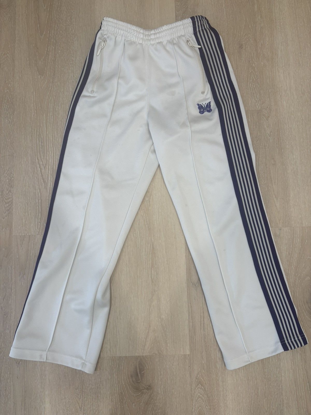 Needles Needles Straight/Bootleg Trackpants in White and Purple Size US 30 / EU 46 - 1 Thumbnail