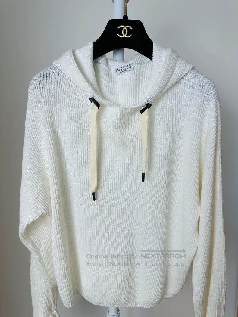 Brunello Cucinelli Brunello Cucinelli Hooded Knit Top Size L / US 10 / IT 46 - 1 Thumbnail