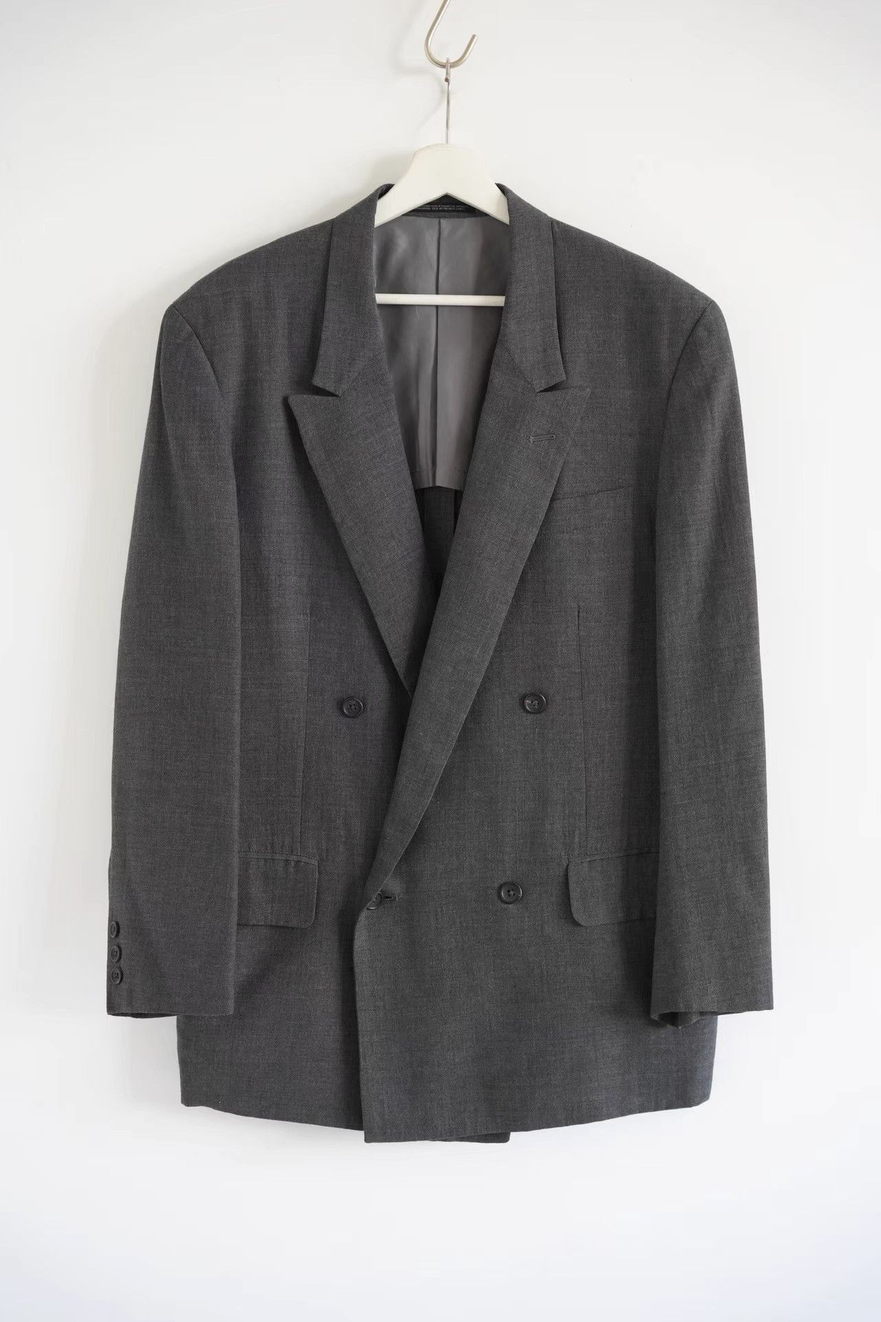 Yohji Yamamoto Gray Double-Breasted Blazer - Size S Size US S / EU 44-46 / 1 - 1 Thumbnail