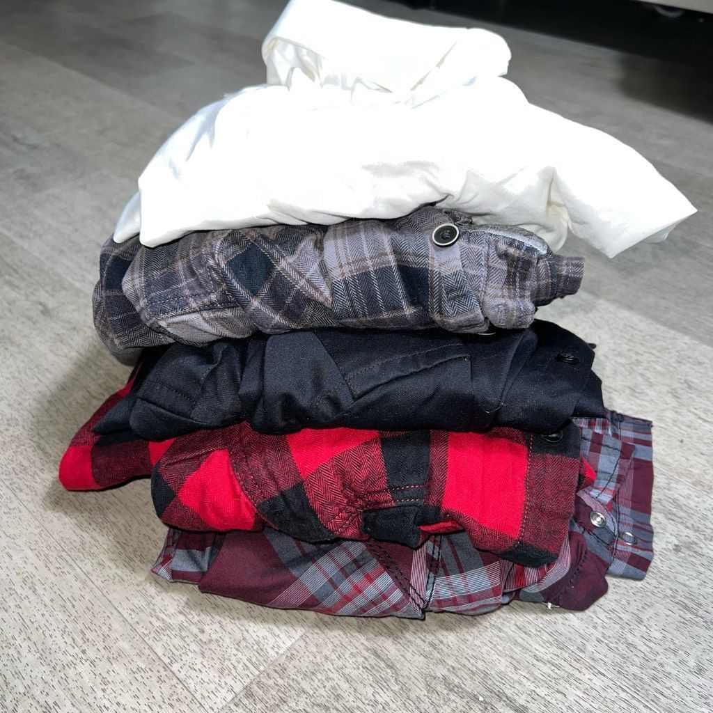I.N.C 5 Men’s Button up Shirt Lot, Plaid, Buffalo Checks Solid Bla Size US M / EU 48-50 / 2 - 2 Thumbnail