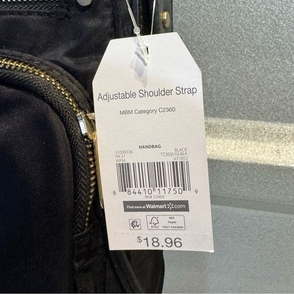 Other NWT TIME AND TRU BLACK ADJUSTABLE SHOULDER STRAP HANDBAG Size ONE SIZE - 4 Thumbnail