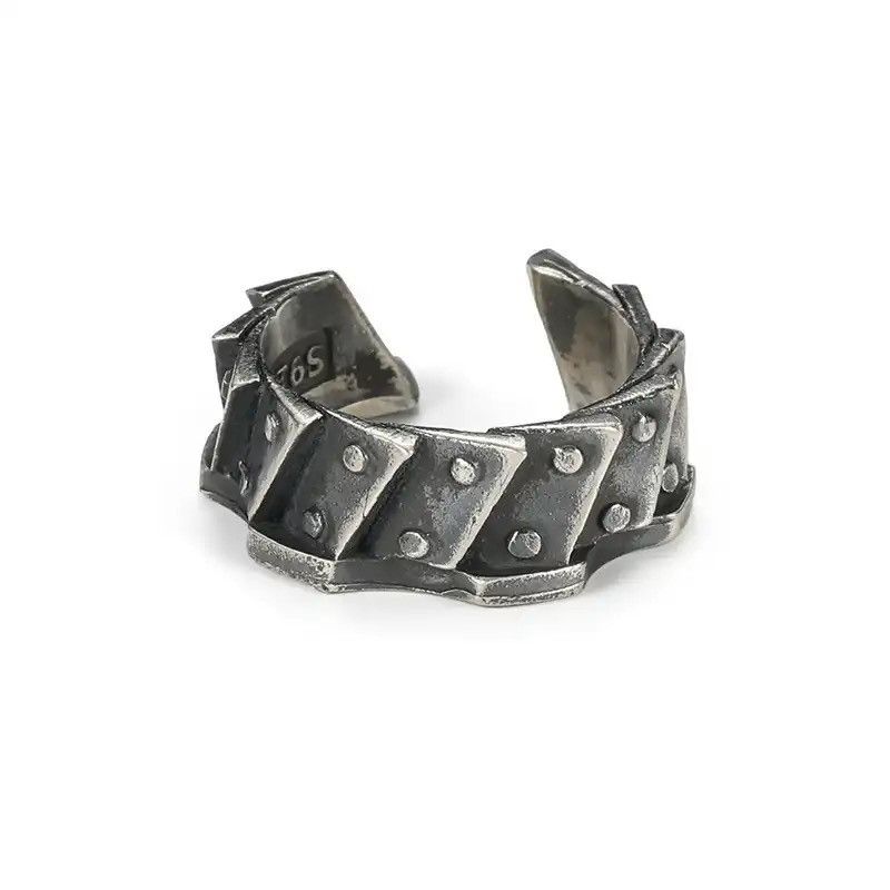 Jewelry × Vintage Retro Machine Gear Pattern Index Finger Opening Size Ring Size ONE SIZE - 6 Thumbnail