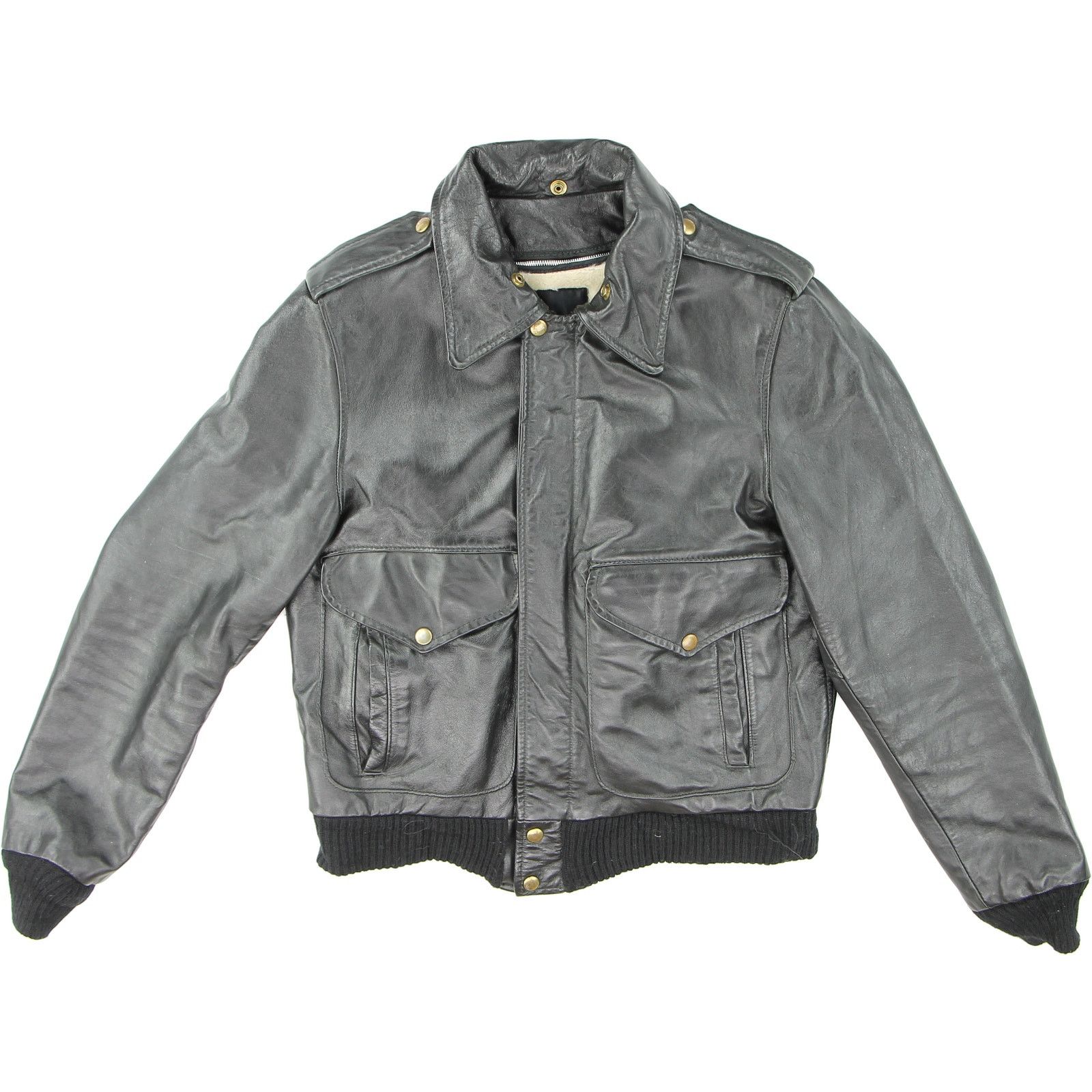 Vintage Vintage Lesco Motorcycle Bomber Military Leather Jacket Size US S / EU 44-46 / 1 - 2 Thumbnail