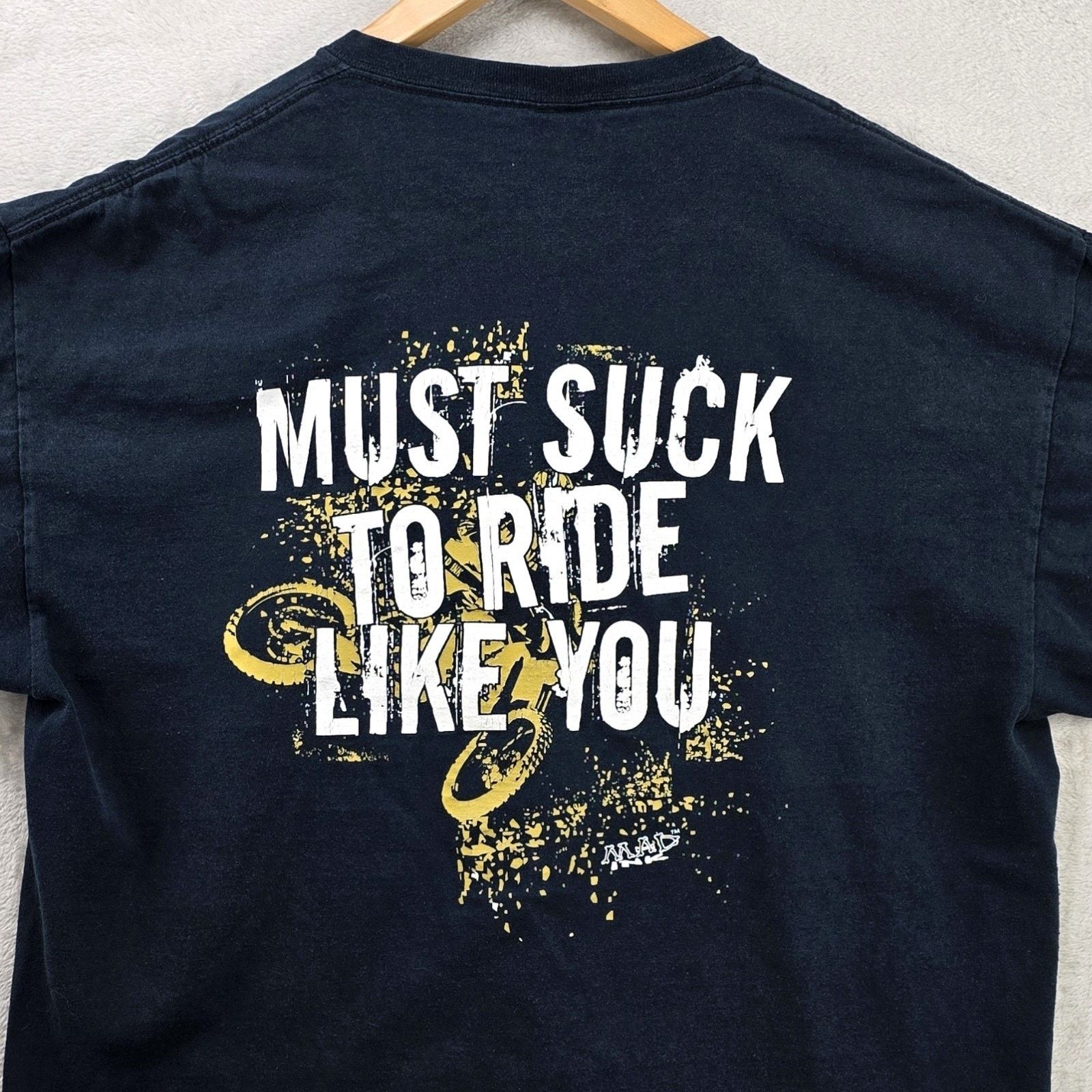 Gildan Vintage Mad Ink Motocross Shirt XL Must Suck Ride Like You Size US XL / EU 56 / 4 - 1 Thumbnail