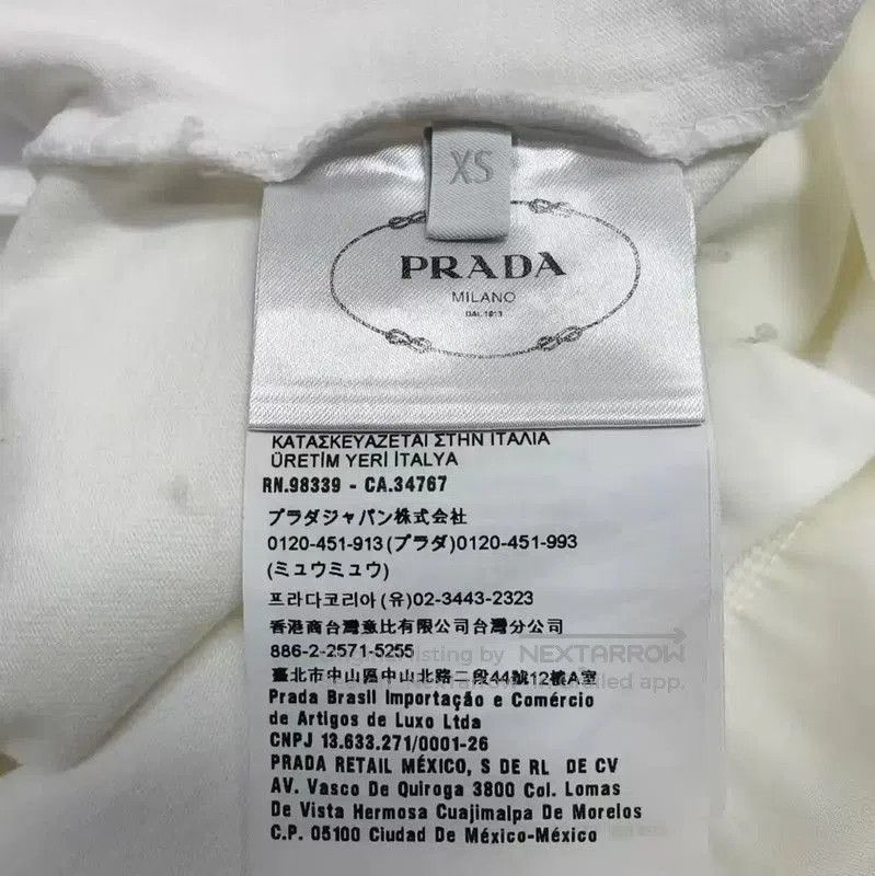 Prada Prada White Cotton Men's T-Shirt. Size US XS / EU 42 / 0 - 5 Thumbnail
