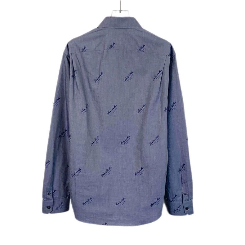 Louis Vuitton Louis Vuitton Blue logo printed cotton lapel long sleeve s Size US M / EU 48-50 / 2 - 2 Thumbnail