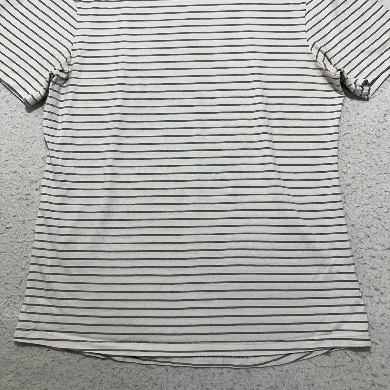 Lululemon Lululemon Medium Gray White Striped T Shirt Pima Cotton Size US M / EU 48-50 / 2 - 5 Thumbnail