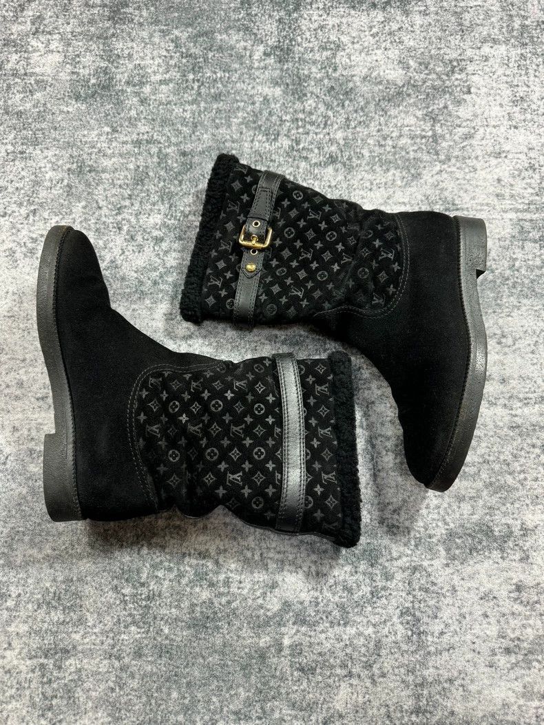 Louis Vuitton Louis Vuitton Black Fur Lined Boots -2505 Size US 6 / EU 39 - 3 Thumbnail