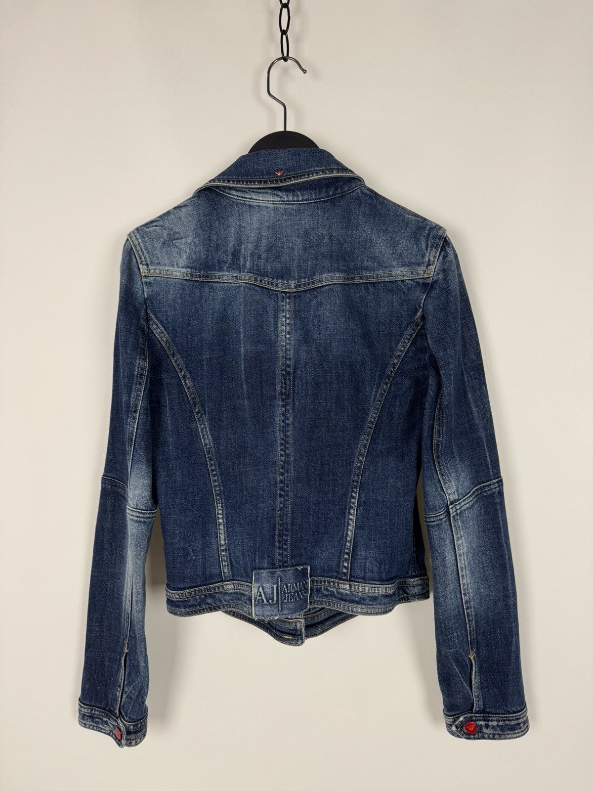 Armani Y2K Armani Jeans Denim Biker Jacket Size S / US 4 / IT 40 - 10 Thumbnail