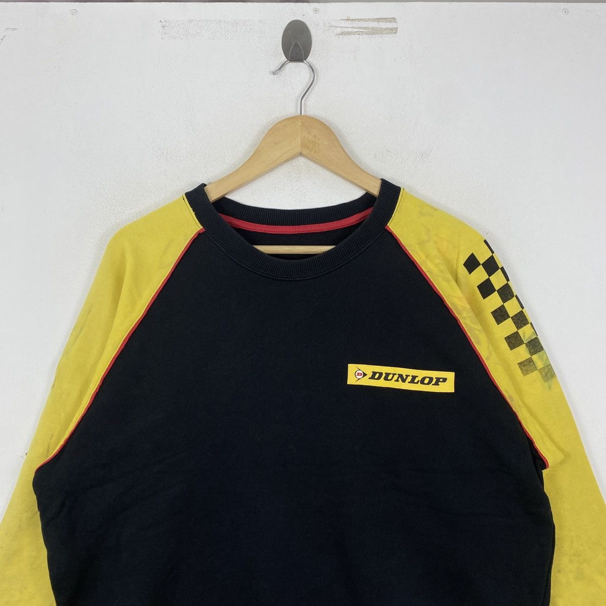 Fox Racing Dunlop Vintage Sweatshirt Checker Raglan Yellow Black XL/L Size US L / EU 52-54 / 3 - 3 Thumbnail