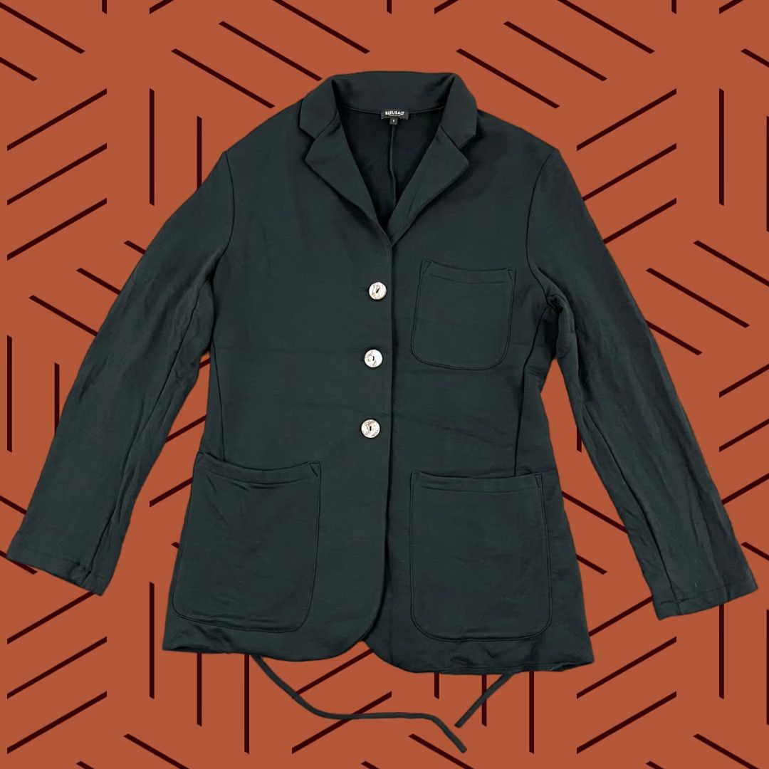 Vintage Bleusalt The Big Rock Boyfriend Blazer Jacket Size 2 Small Green Casual Business Womens Size XS / US 0-2 / IT 36-38 - 1 Thumbnail