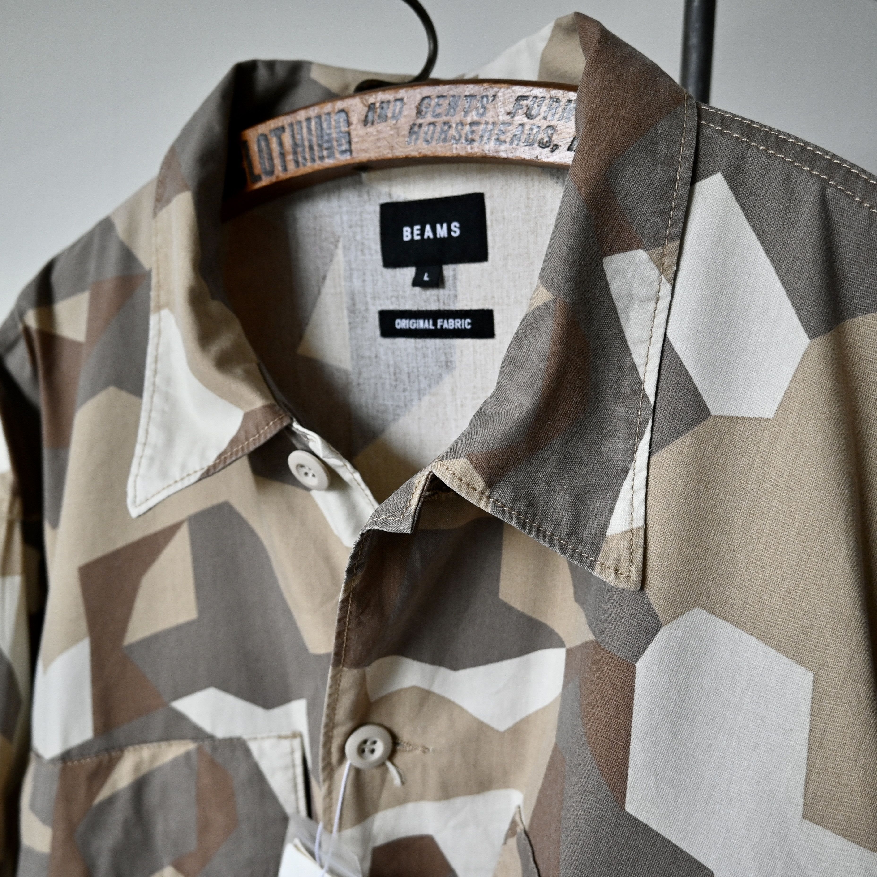 Beams Japan UNUSED, BEAMS 55/45 cotton rayon M90 camo oversized shirt Size US XL / EU 56 / 4 - 8 Thumbnail