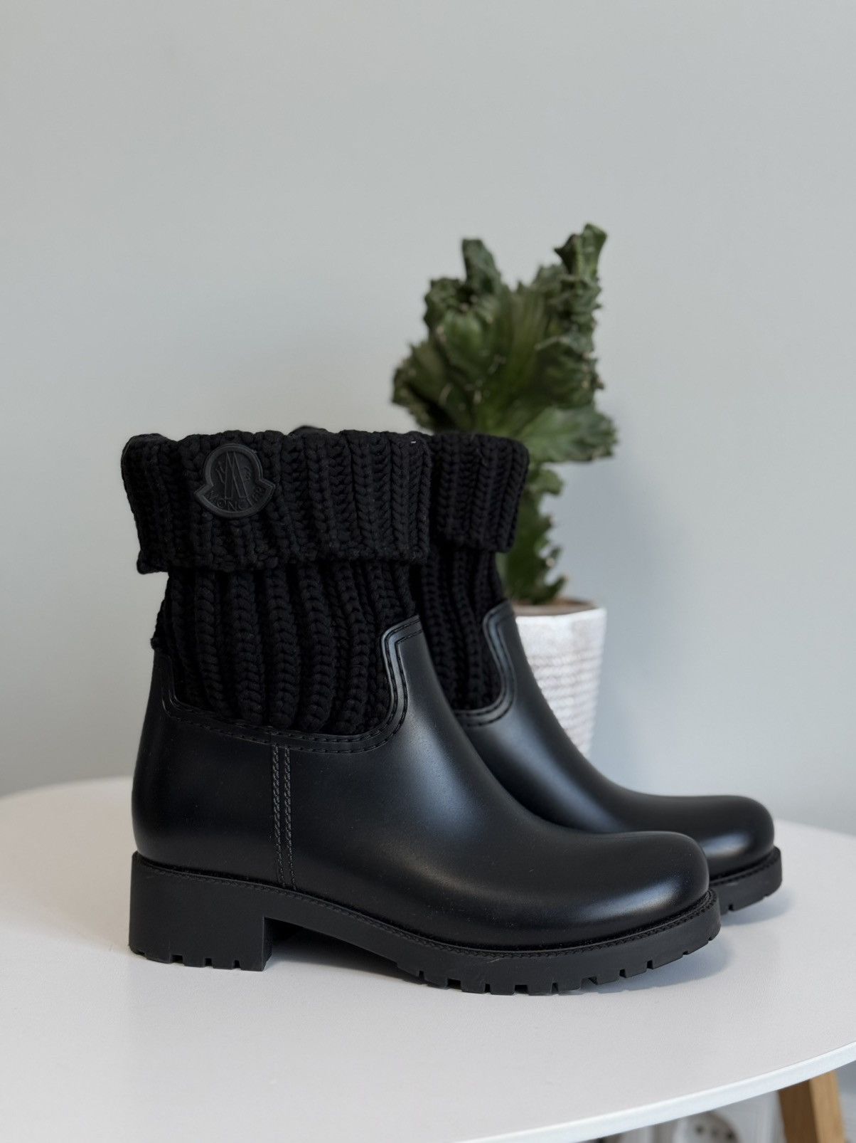 Moncler Moncler Women's Ginette Rain Boot Knitting Black Size US 7 / IT 37 - 4 Thumbnail
