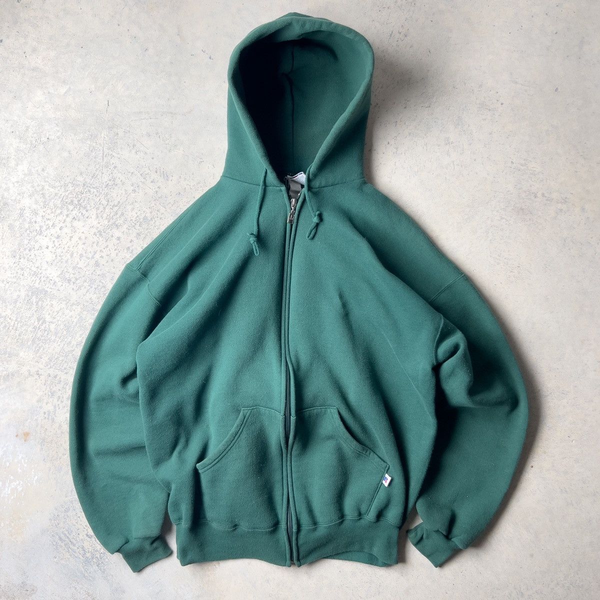 VINTAGE HOODIE / russel athletic / faded / worn in / 90s / retro / y2k high quality / khaki / green / street wear