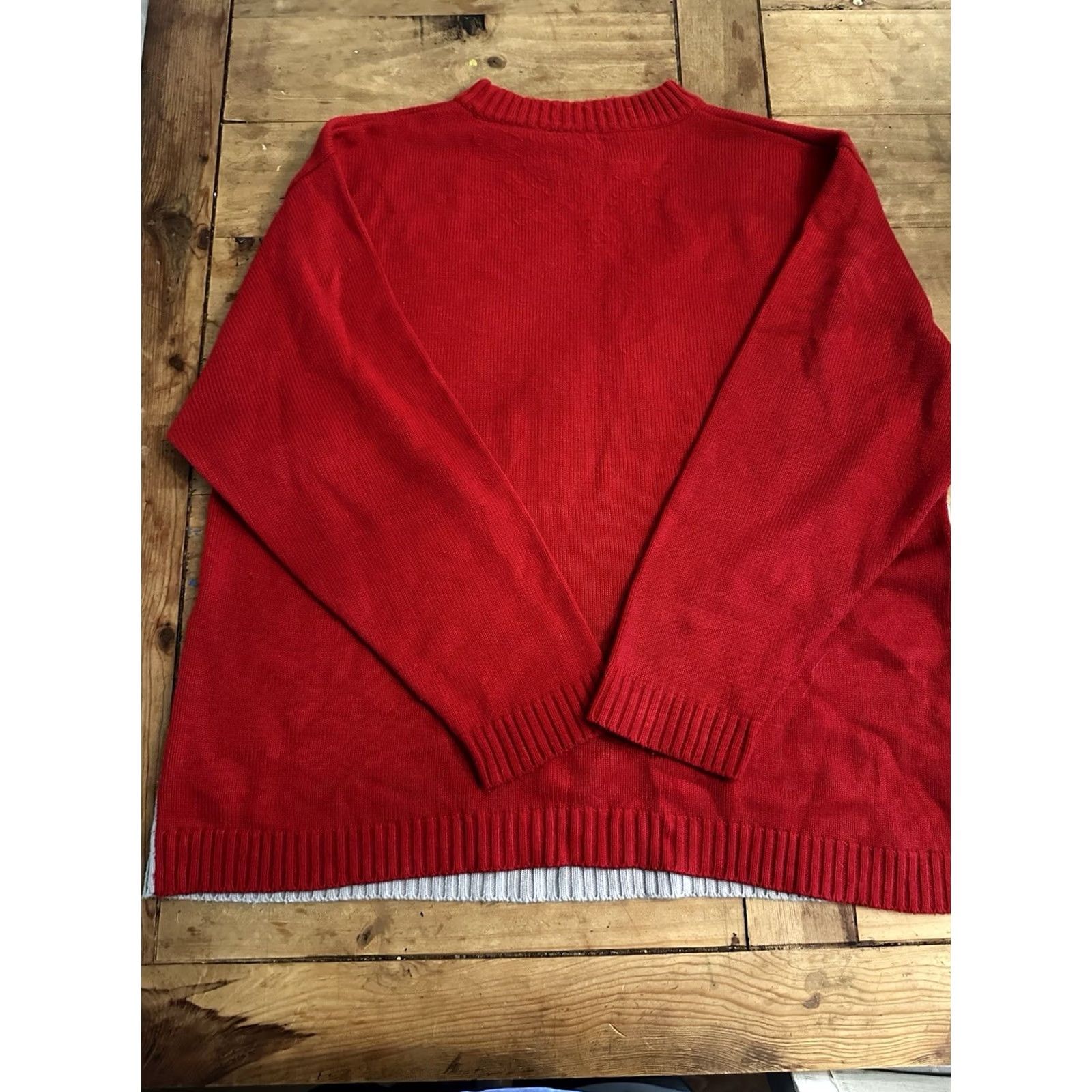 Southpole South Pole Mens Red/White Long Sleeve Pullover Sweater XXL Crew Neck Kn fit Regular Knit Size US XXL / EU 58 / 5 - 4 Thumbnail