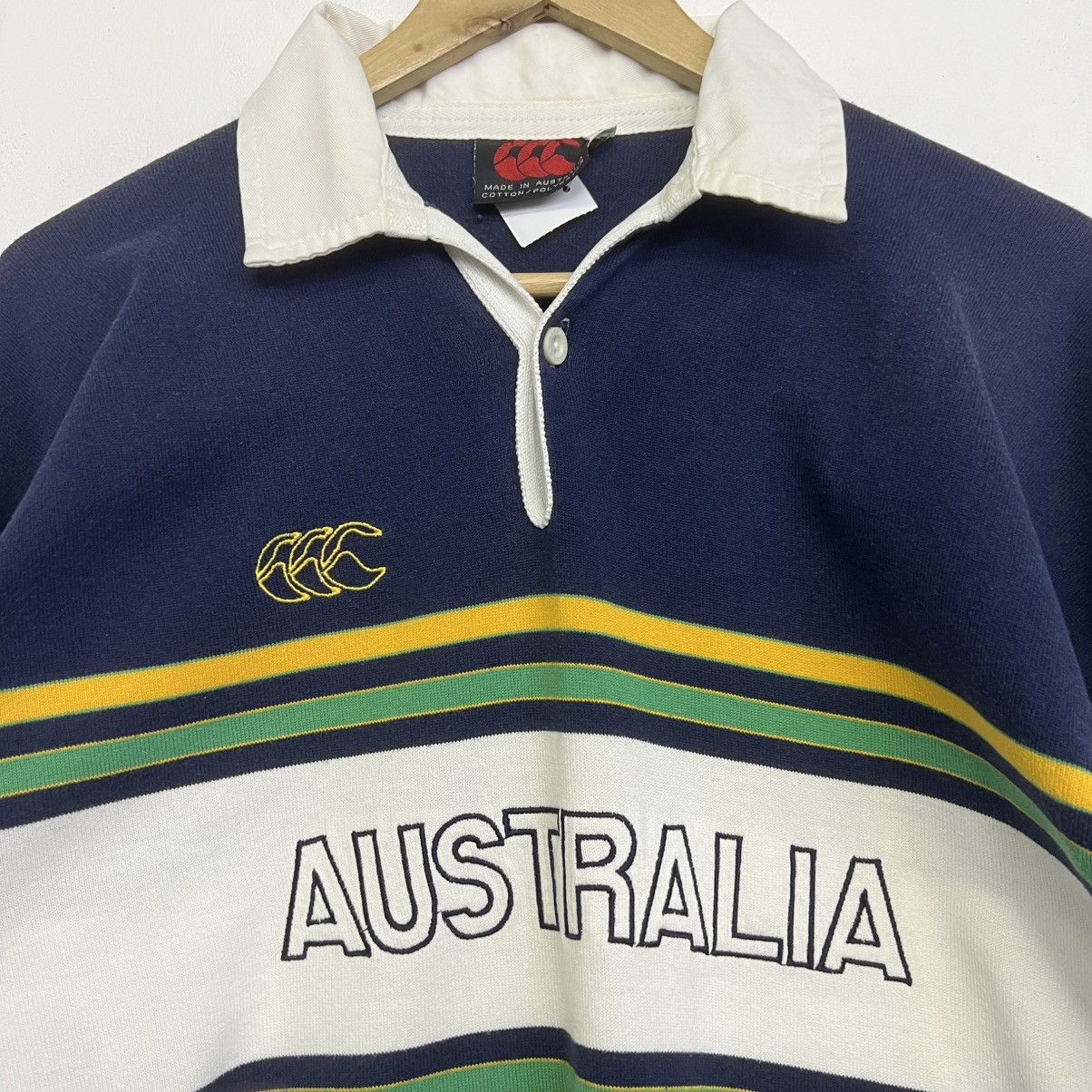 Canterbury of New Zealand Vintage 90s Canterbury Australia striped Rugby Polo Shirt Size US L / EU 52-54 / 3 - 3 Thumbnail