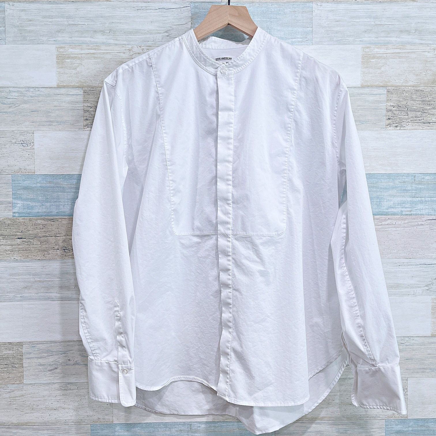 Good American Good American Bib Front Dress Shirt White Womens 4 Size S / US 4 / IT 40 - 1 Thumbnail