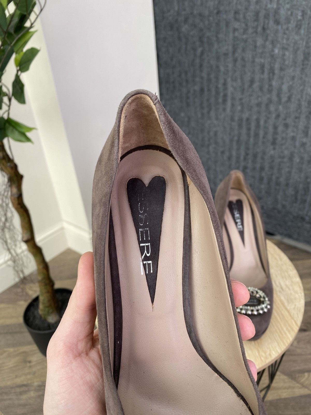 Other Essere Suede Pumps Heels Embellished Buckle High Heel Shoes Size US 9 / IT 39 - 6 Thumbnail