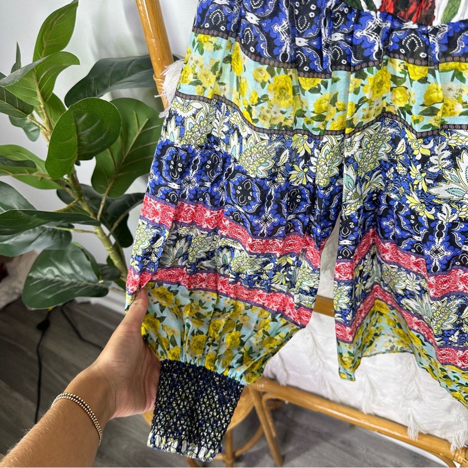 Alice + Olivia Alice + Olivia Marlyn Tie Neck Button Down Blouse sz XL Size XL / US 12-14 / IT 48-50 - 7 Thumbnail