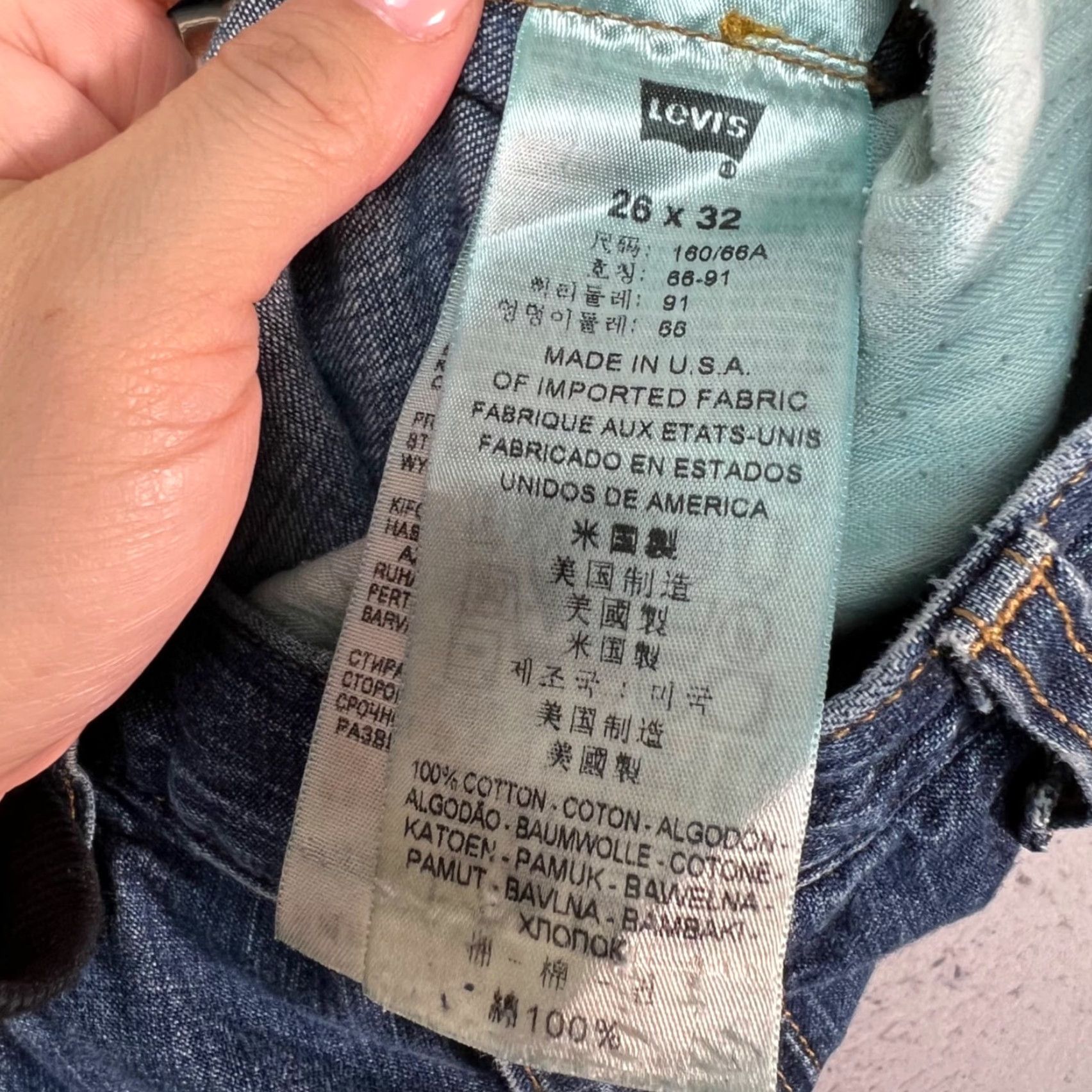 Levi's Levis Jeans Distressed 26 x 32 Womens 100% Cotton Denim Straight 5-Pocket Blue Size 26" / US 2 / IT 38 - 4 Thumbnail