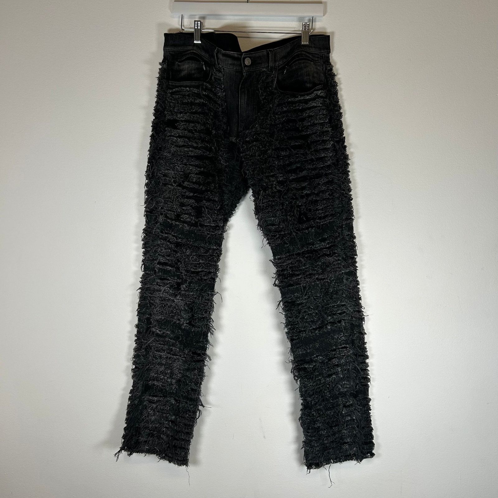 Alyx x Blackmeans Black Frayed Denim Jeans Size 34