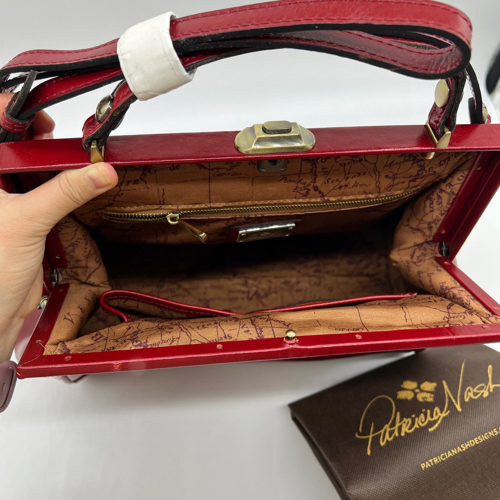 Other Patricia Nash Discovery Brianza Leather Frame Bags Ruby Red Size ONE SIZE - 5 Thumbnail