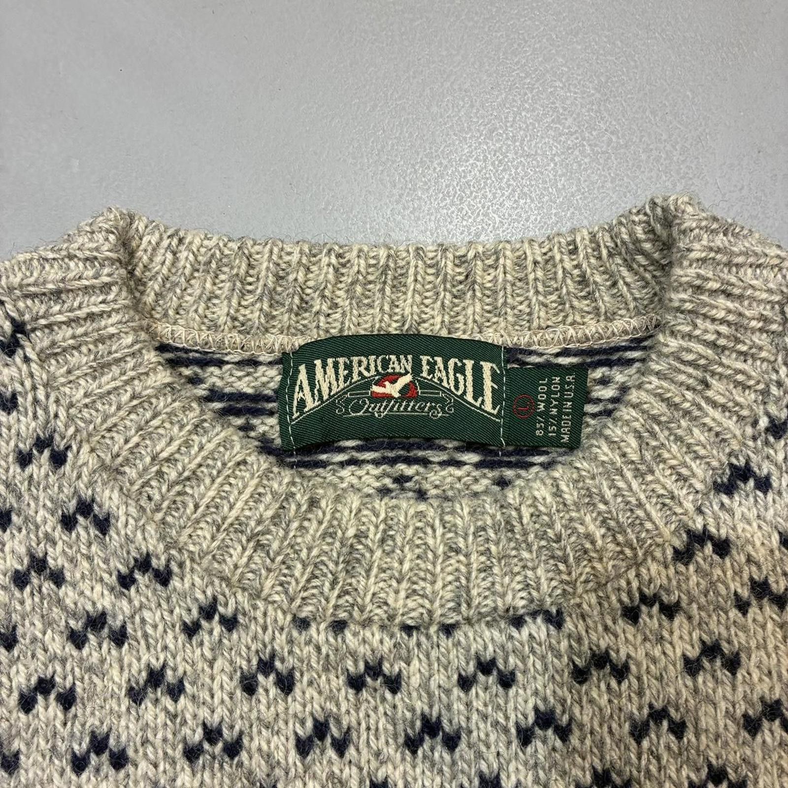 American Eagle Outfitters Vintage 1980's American Eagle Knit Wool Fishermans Sweater Size US L / EU 52-54 / 3 - 2 Thumbnail