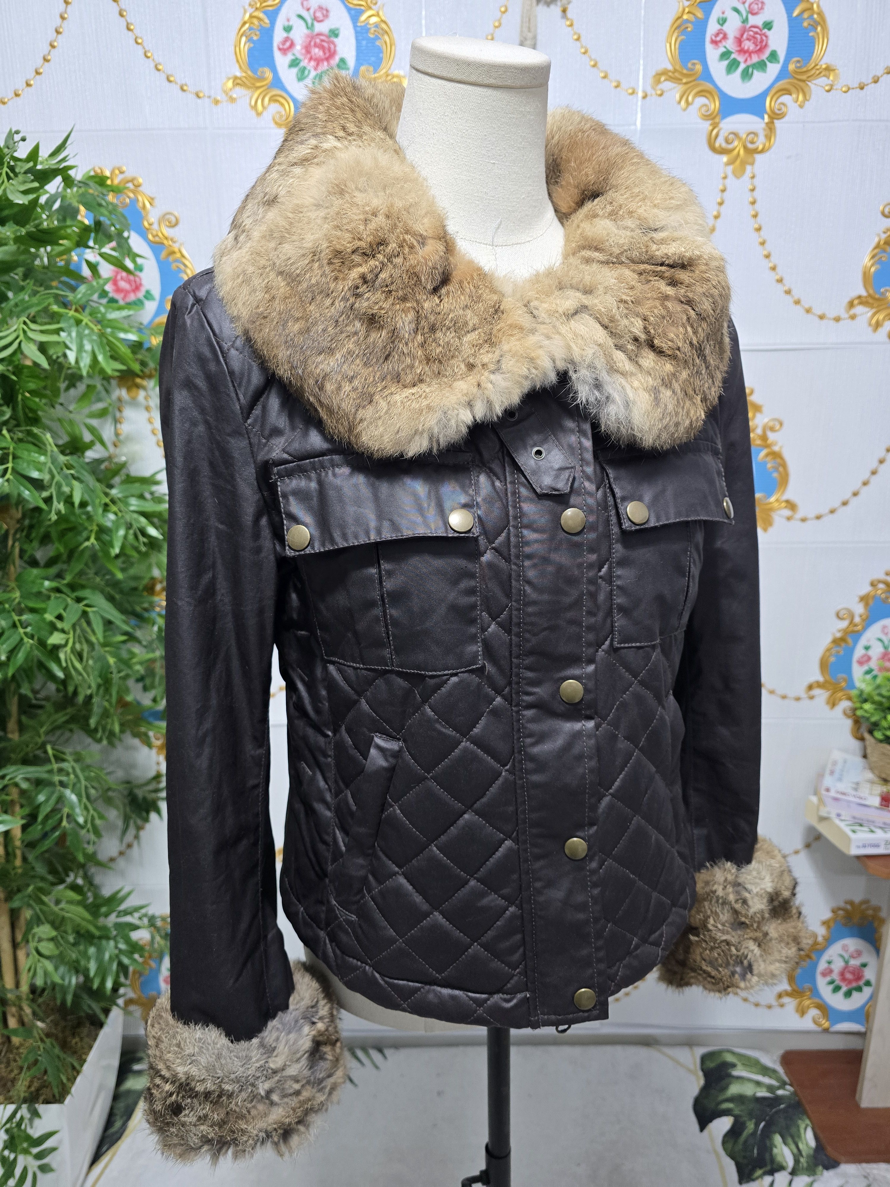 Belstaff Belstaff Gold Label quilted jacket ,wax cotton rabbit fur Size M / US 6-8 / IT 42-44 - 6 Thumbnail