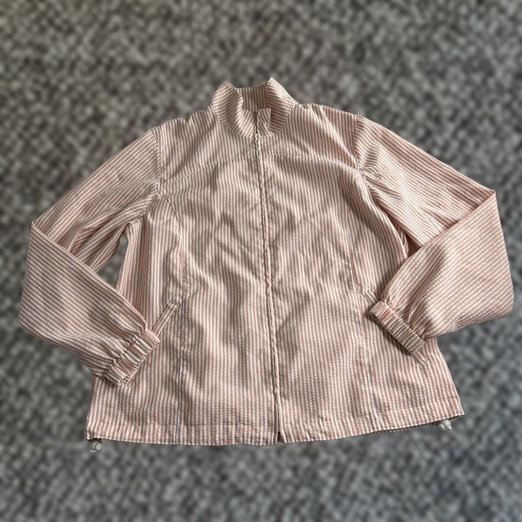 Orvis ORVIS Jacket Women's Size Medium White Striped Seersucker Zip-Up Lightweight Size M / US 6-8 / IT 42-44 - 1 Thumbnail