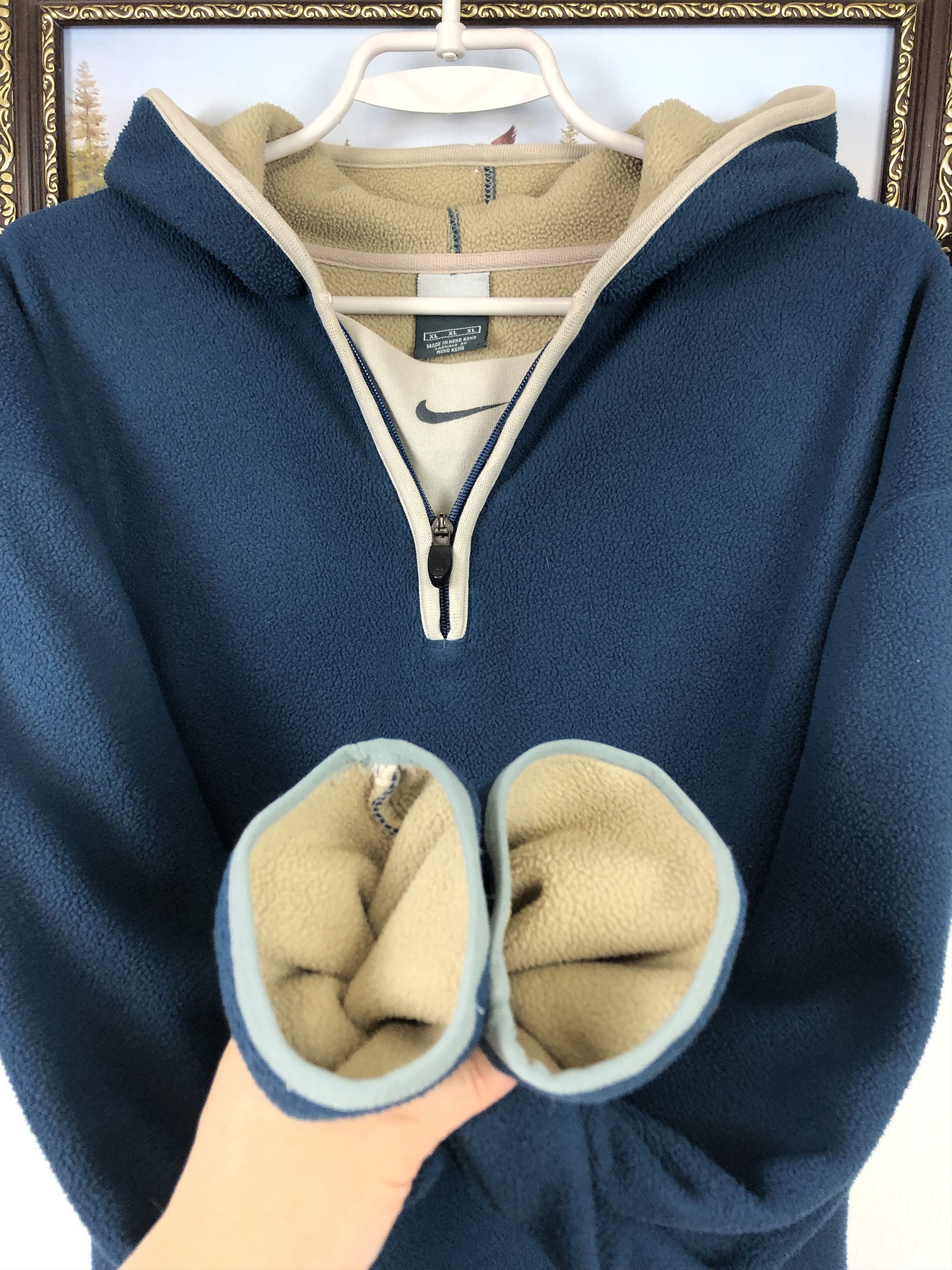 Vintage Vintage Nike Fleece Hoodie Sweatshirt Rare Swoosh Hype Size US XL / EU 56 / 4 - 9 Thumbnail