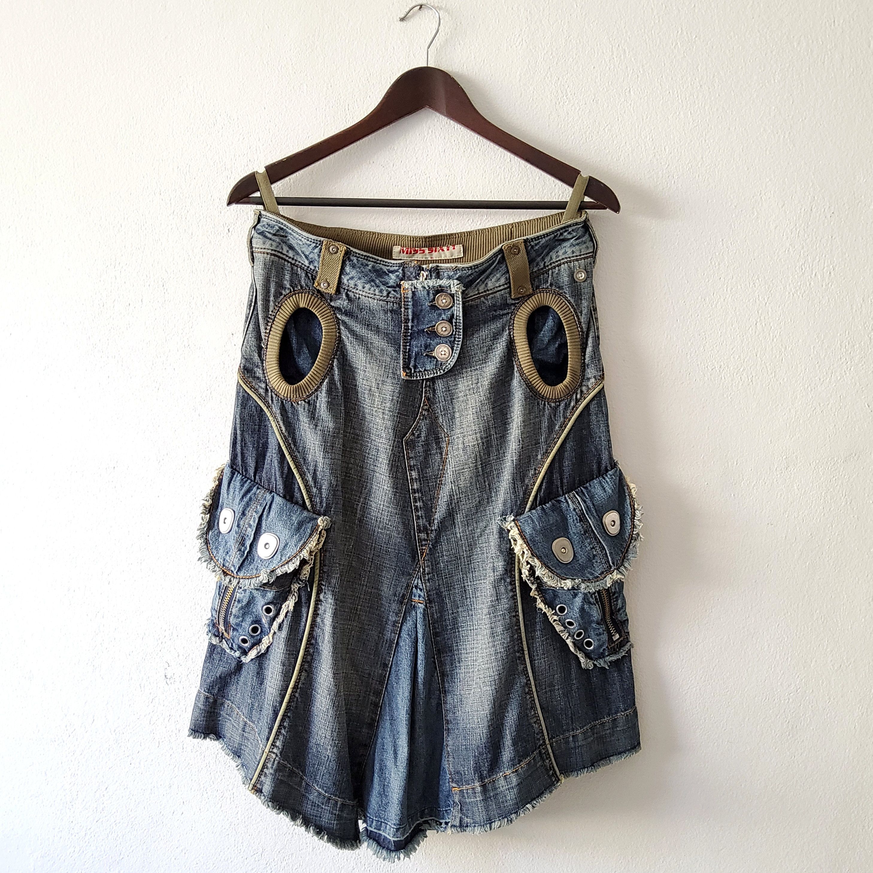Miss Sixty Miss Sixty vintage y2k grunge cargo low rise denim skirt Size 32" / US 10 / IT 46 - 3 Thumbnail
