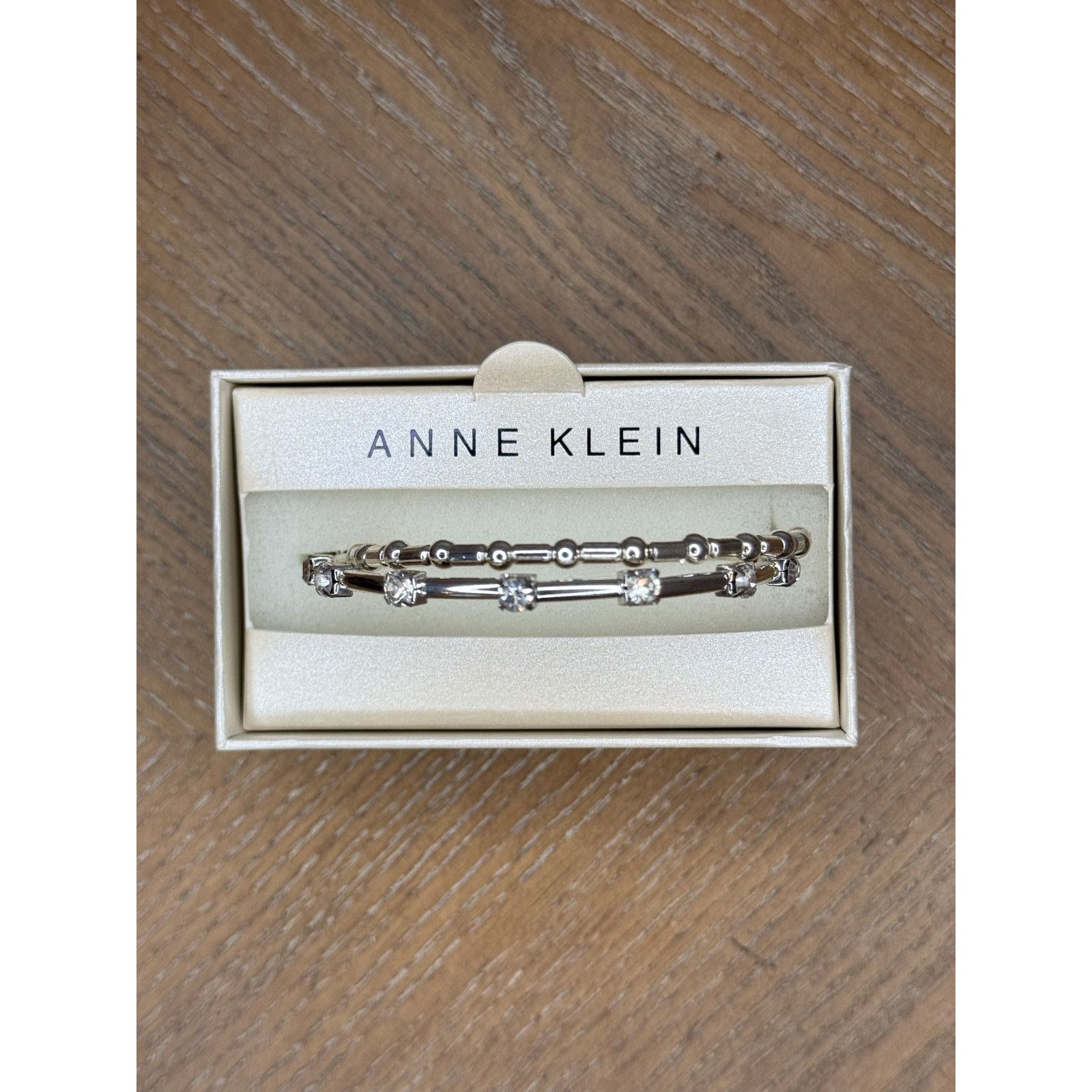Anne Klein Anne Klein Silver Tone Crystal Bangle Bracelet New in Box Size ONE SIZE - 3 Thumbnail