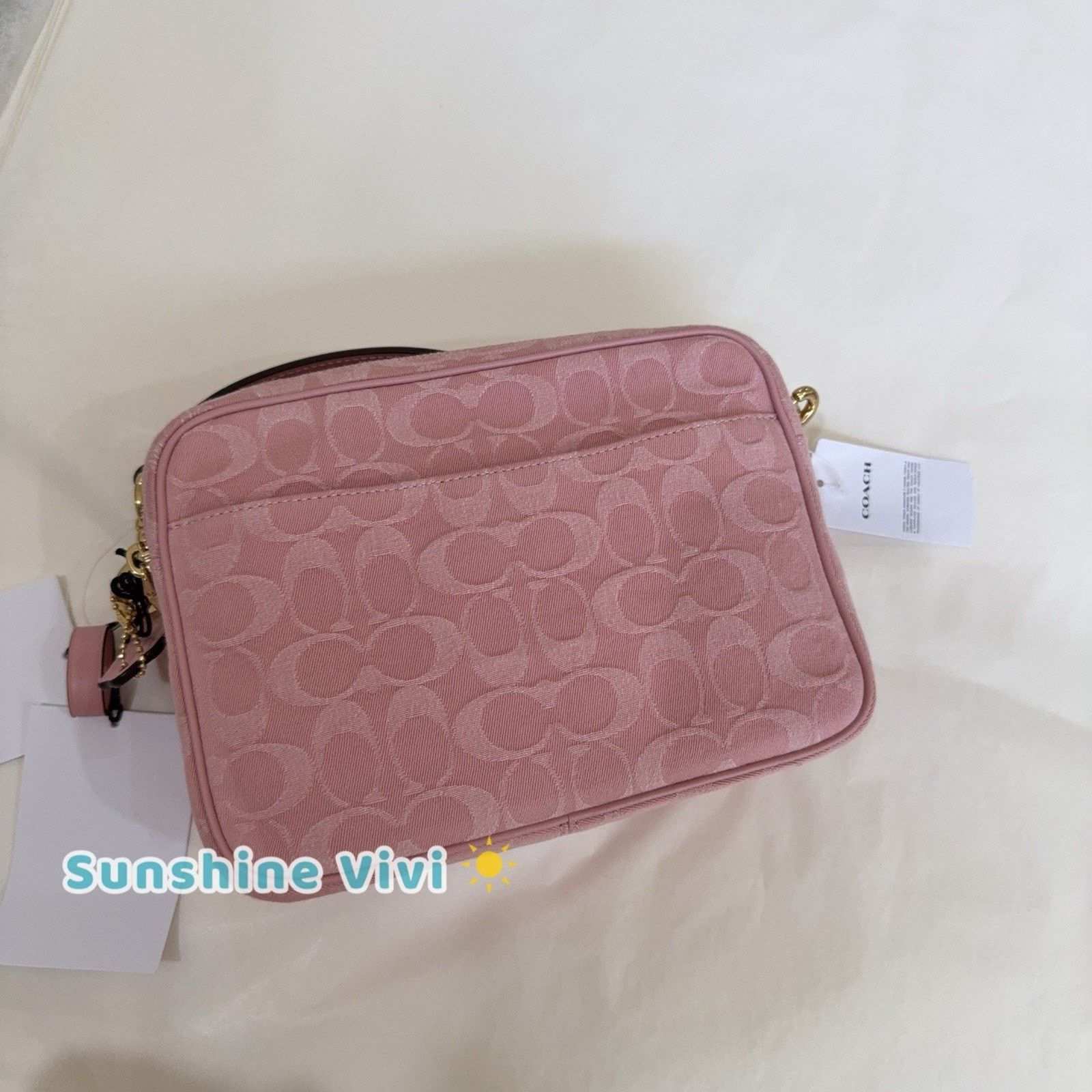 Coach NWT Coach Carey Crossbody Bag Signature Denim CER69 Pink Size ONE SIZE - 10 Thumbnail