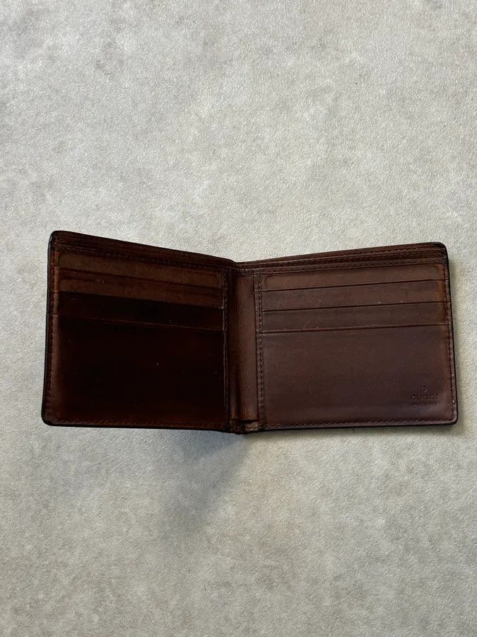 Gucci Gucci Brown Leather Embossed Bifold Wallet Size ONE SIZE - 9 Thumbnail