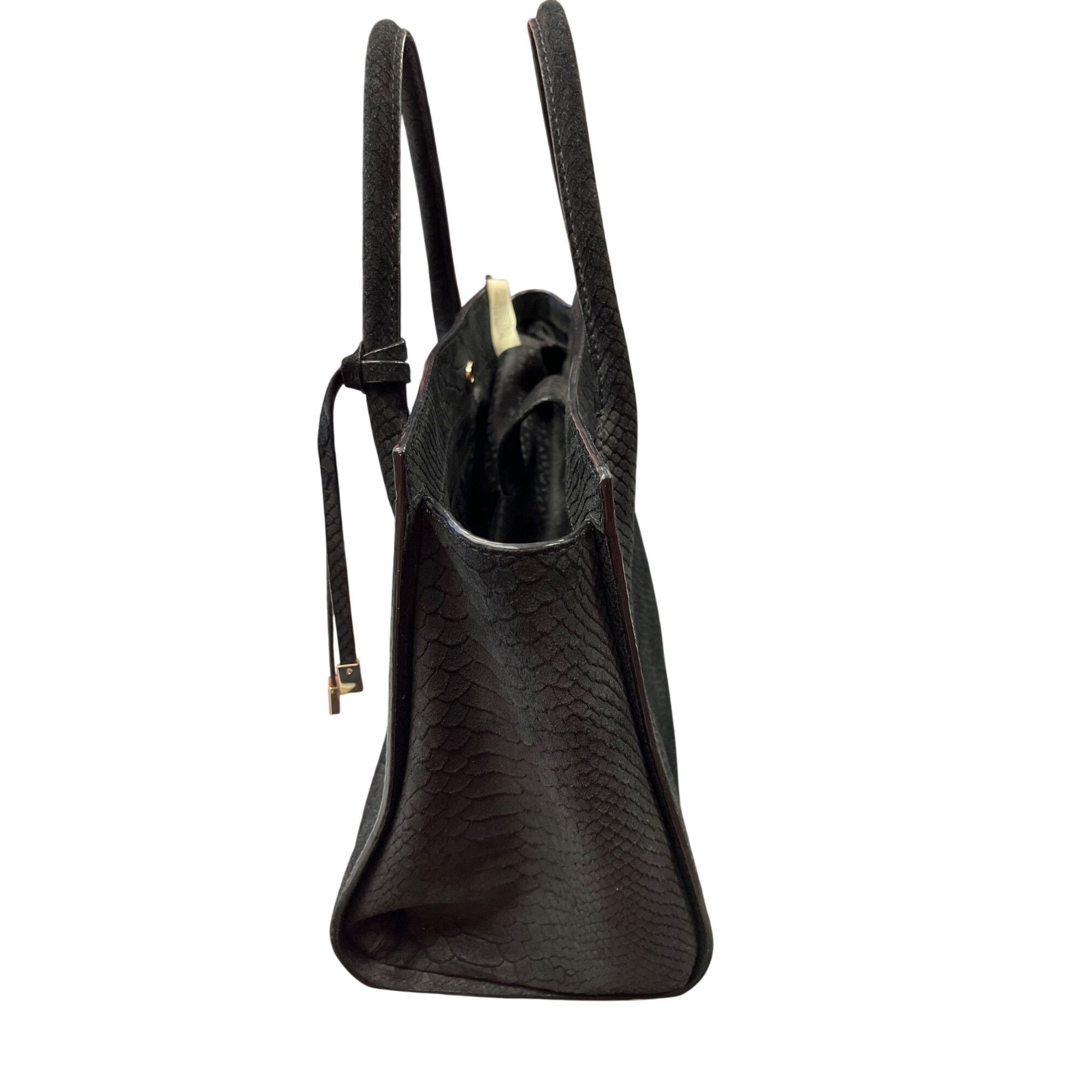 Kate Spade Kate Spade wms blacl leather croc satchel handbag SKU 9883 Size ONE SIZE - 2 Thumbnail