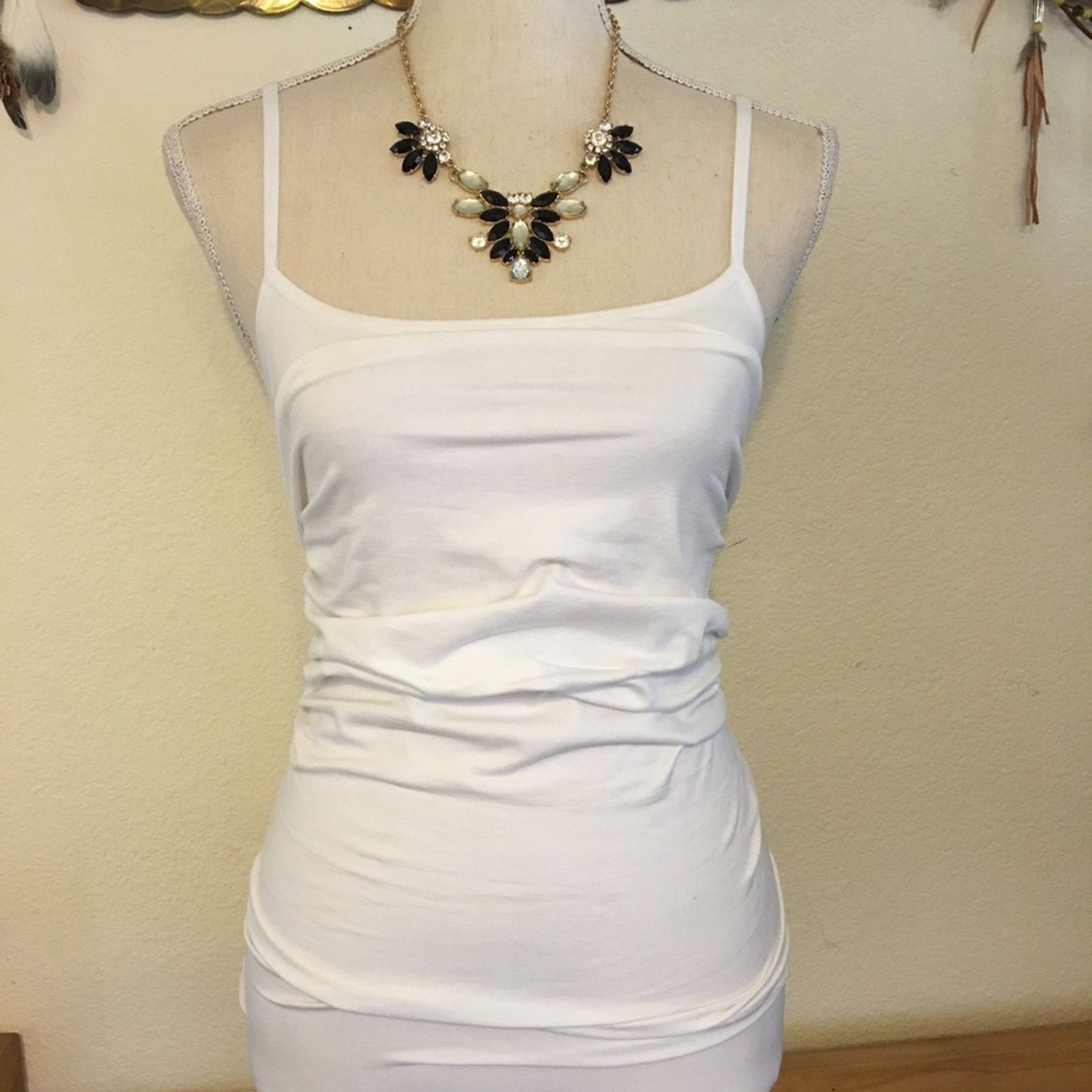 Jewelry Black white and cream faceted stone bling necklace Size ONE SIZE - 4 Thumbnail