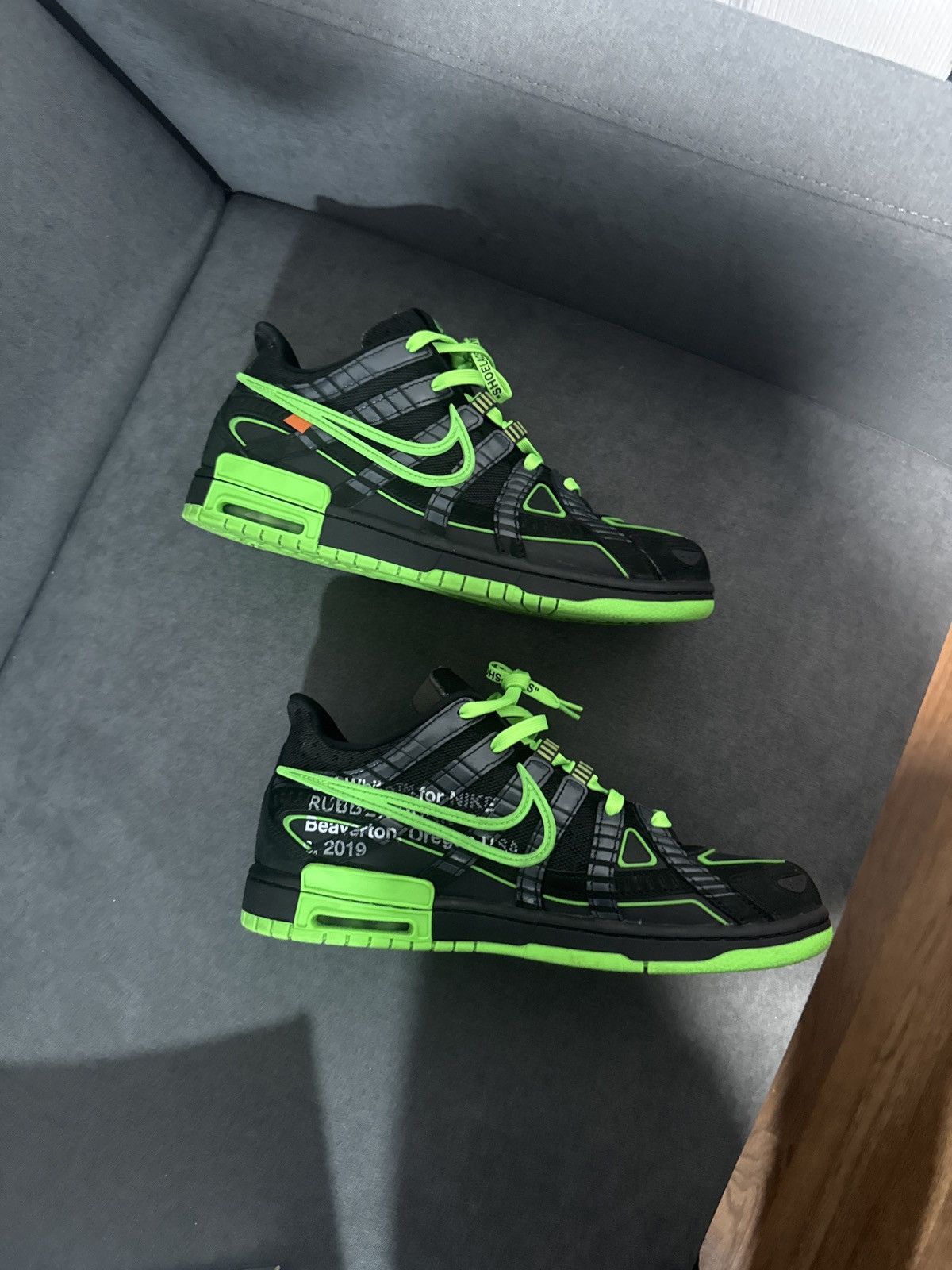 Nike × Off-White × Virgil Abloh Nike Air Rubber Dunk OW “Green Strike” Size US 10 / EU 43 - 3 Thumbnail