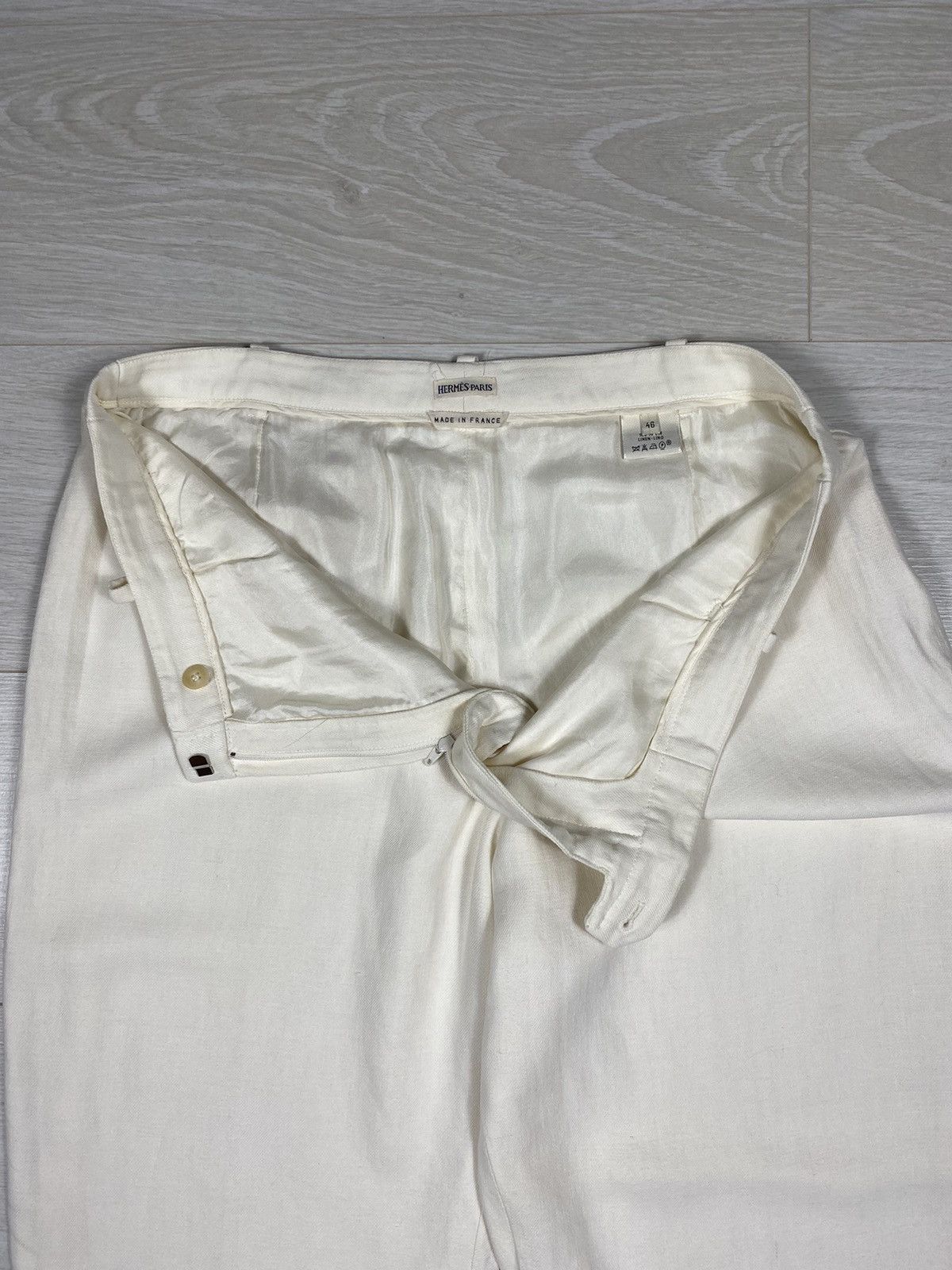 Hermes × Maison Margiela × Vintage Hermes Paris by Margiela Unisex Pants Straight 90s Linen Size US 34 / EU 50 - 10 Thumbnail