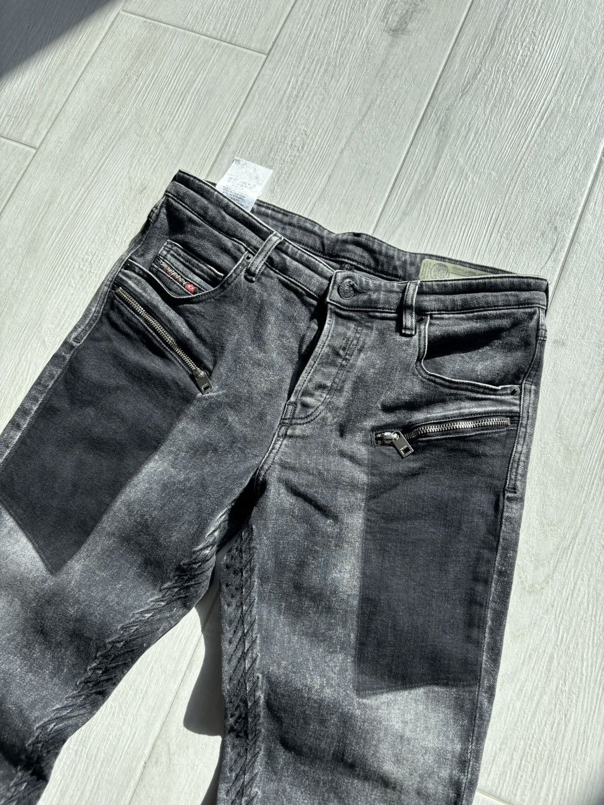 Diesel Diesel Jeans Babhila-Bk-Sp Zipper Avant Garde Style Size 29" - 2 Thumbnail