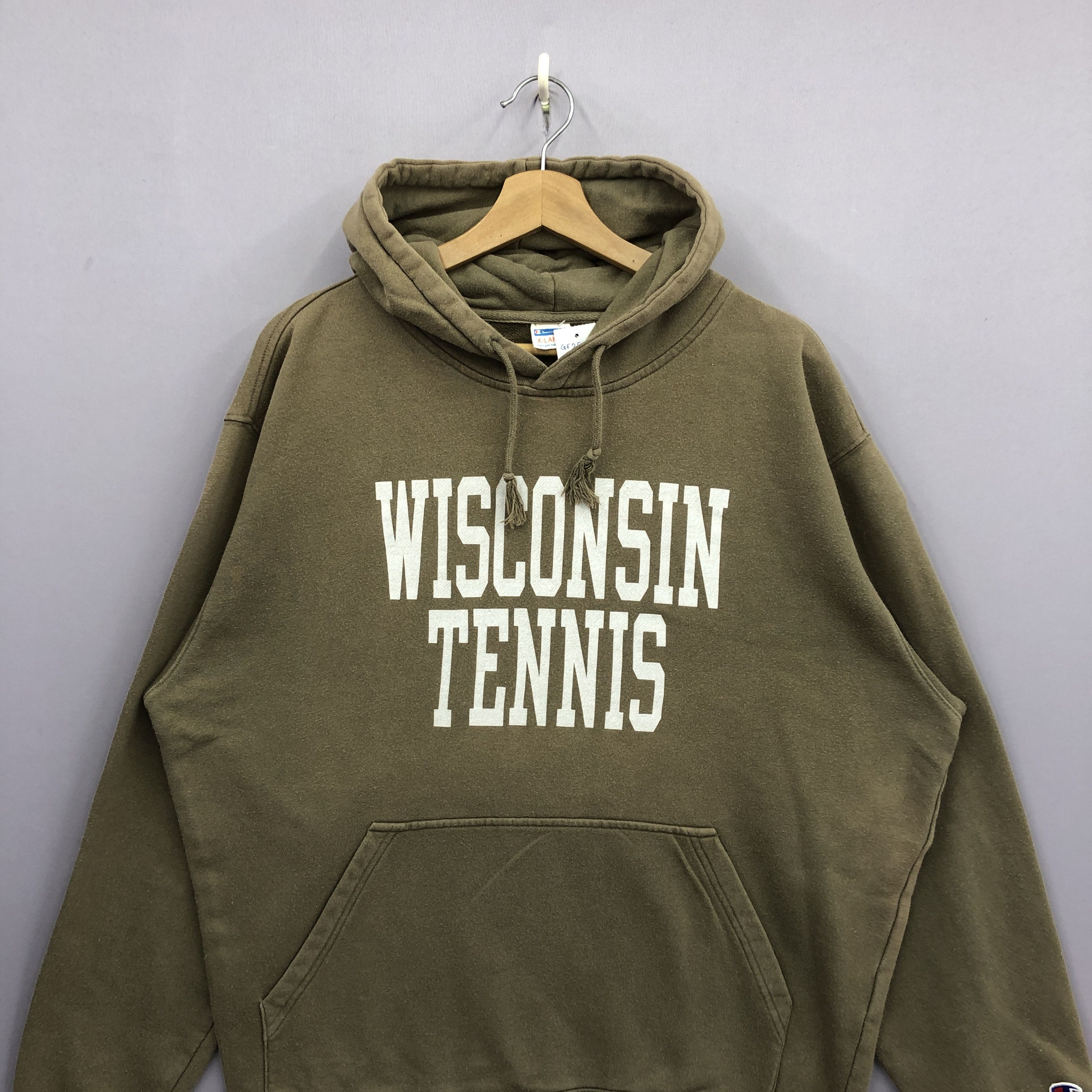 Champion Vintage Wisconsin Tennis Hoodie Sweater Champion Sweatshirt Size US L / EU 52-54 / 3 - 3 Thumbnail