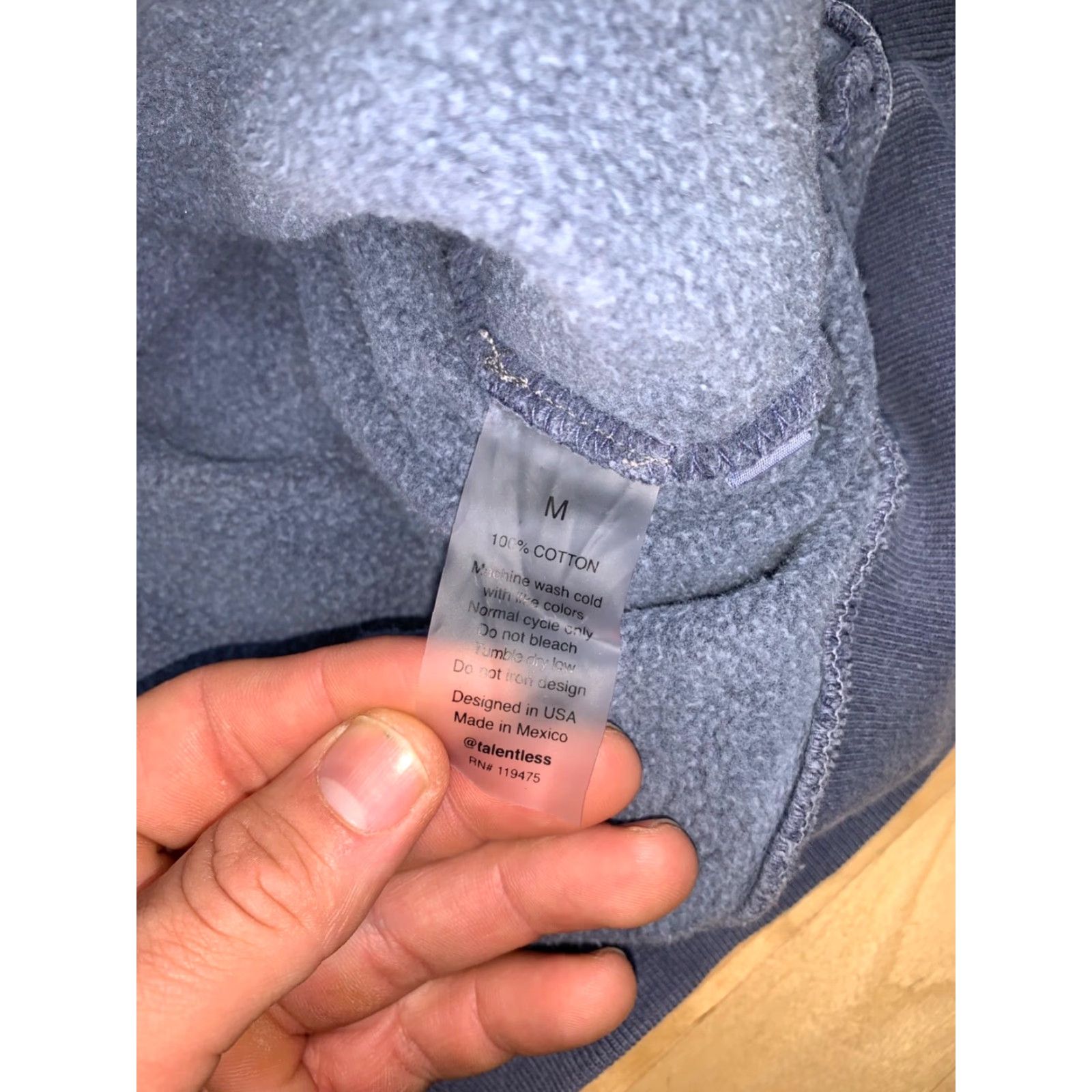 Talentless Talentless Sweater Mens M Blue Collard Heavy Oversized 10437 Size US M / EU 48-50 / 2 - 5 Thumbnail