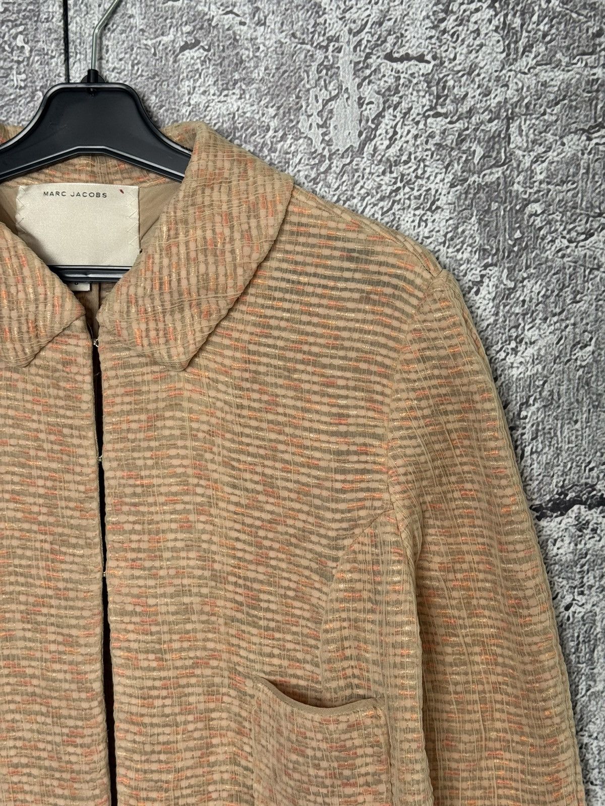 Marc Jacobs Marc Jacobs Textured Silk Blend Jacket Beige Pink Blazer Size M / US 6-8 / IT 42-44 - 6 Thumbnail