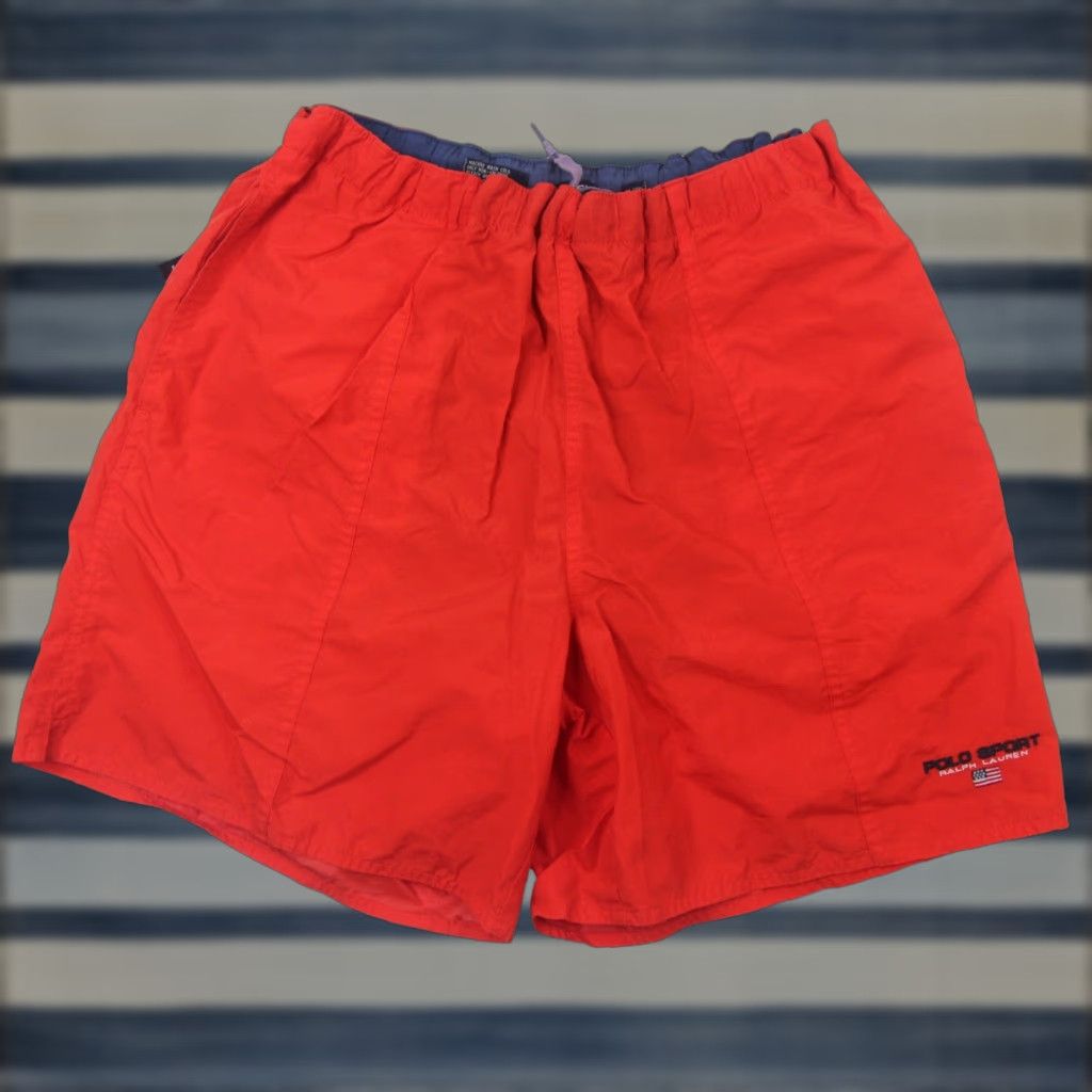 Vintage VINTAGE Polo Sport Ralph Lauren Mens Swim Trunks M Orange Polo Sport Mens Swim Trunks Orange 90s Mens Size US M / EU 48-50 / 2 - 1 Thumbnail