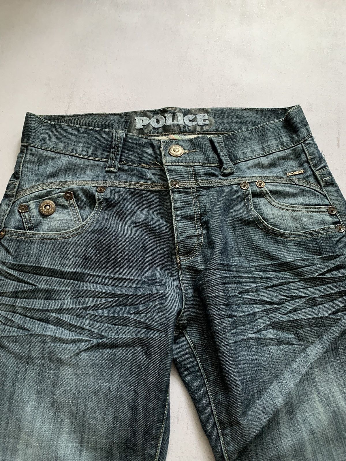 Japanese Brand 883 Police Jeans Dirty Baggy Denim Pants Distressed Crazy Size US 32 / EU 48 - 4 Thumbnail
