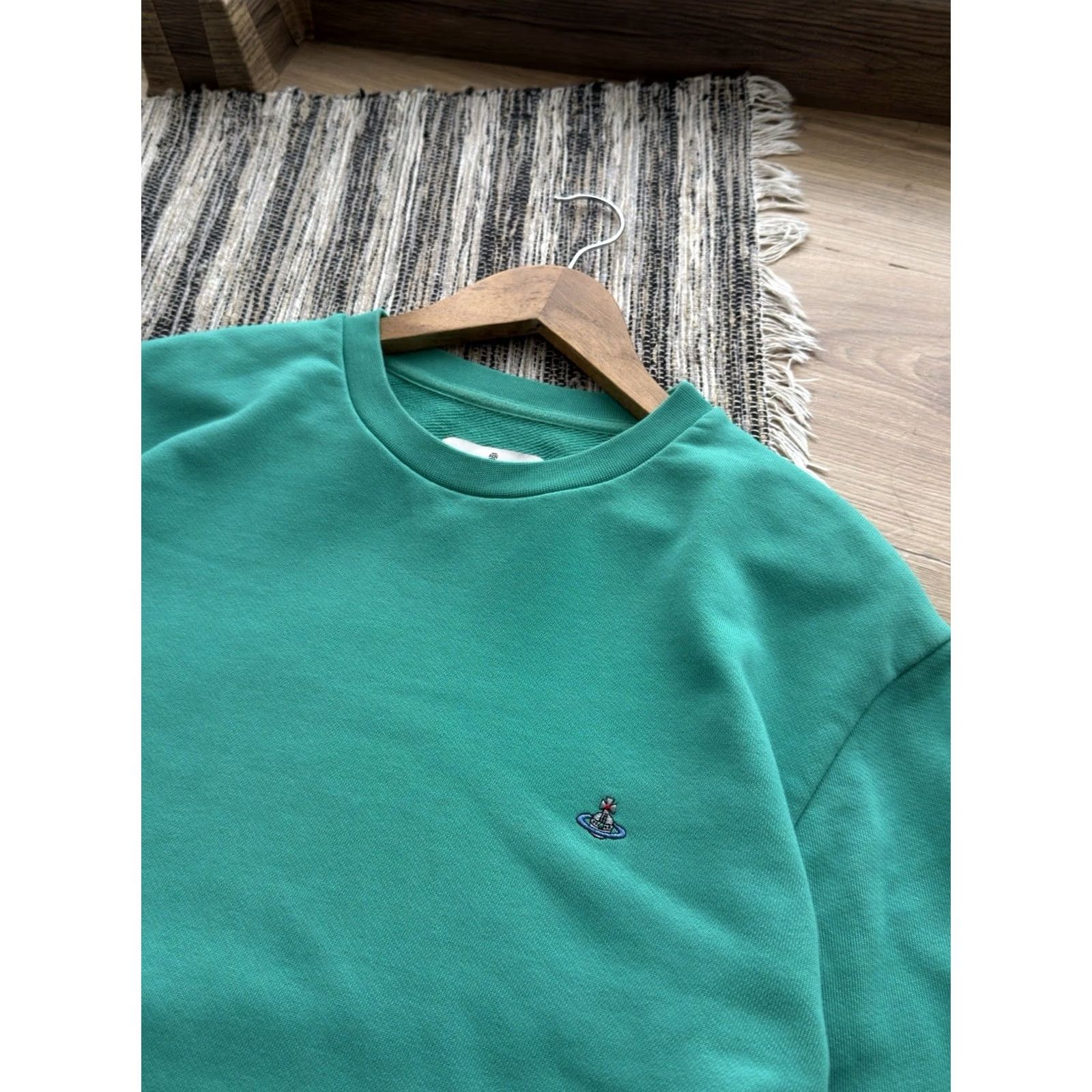Vivienne Westwood VINTAGE Vivienne Westwood Turquoise Logo Sweatshirt Men L Crew Neck Pullover 90s Retro Designer City Italy Embroidered Accent Logo Mens Size US L / EU 52-54 / 3 - 3 Thumbnail