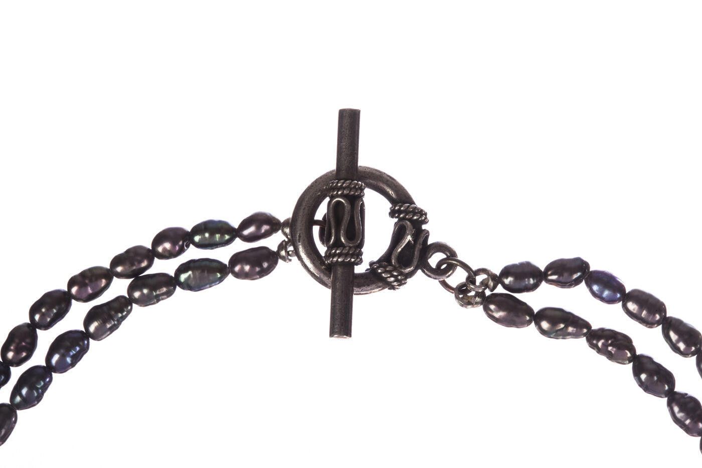 Designer Grey Freshwater Pearl Double Strand Necklace Size ONE SIZE - 3 Thumbnail