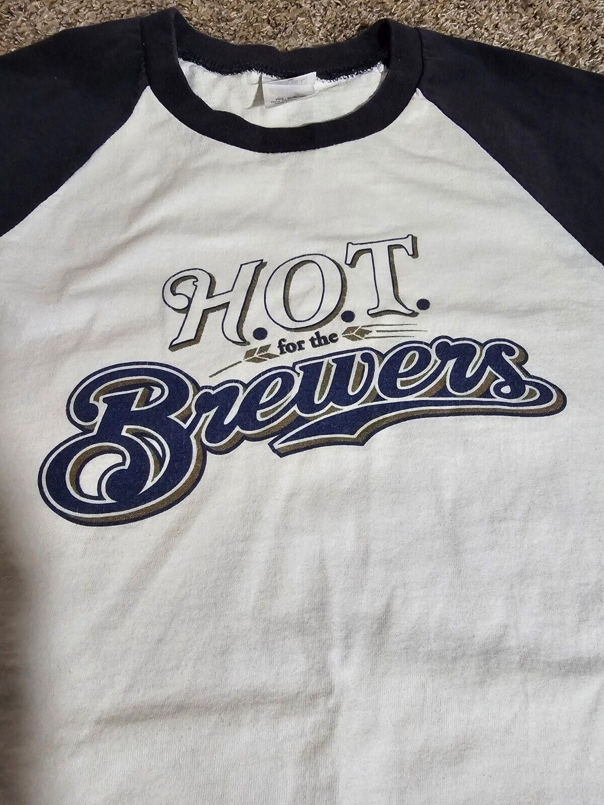 Anvil Hot for the Brewers 3/4 sleeve shirt Adult Large Size ONE SIZE - 2 Thumbnail