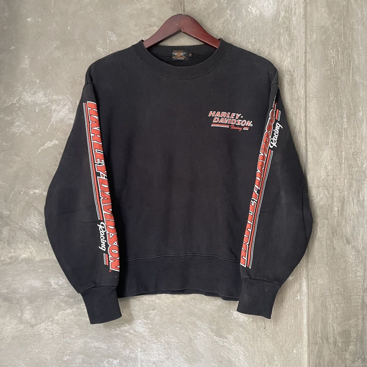 Vintage Y2K Harley Davidson Racing Sweatshirt Black